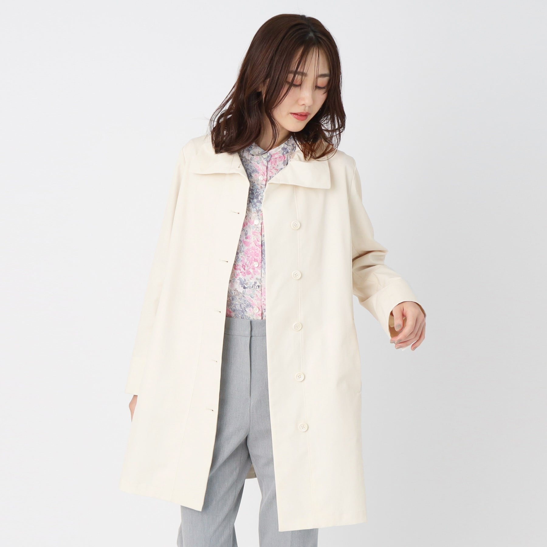 コルディア CORDIER 【M~4Lサイズ/手洗い可】コッティーナストレッチコート (ブルー(092)) ブルー(092)