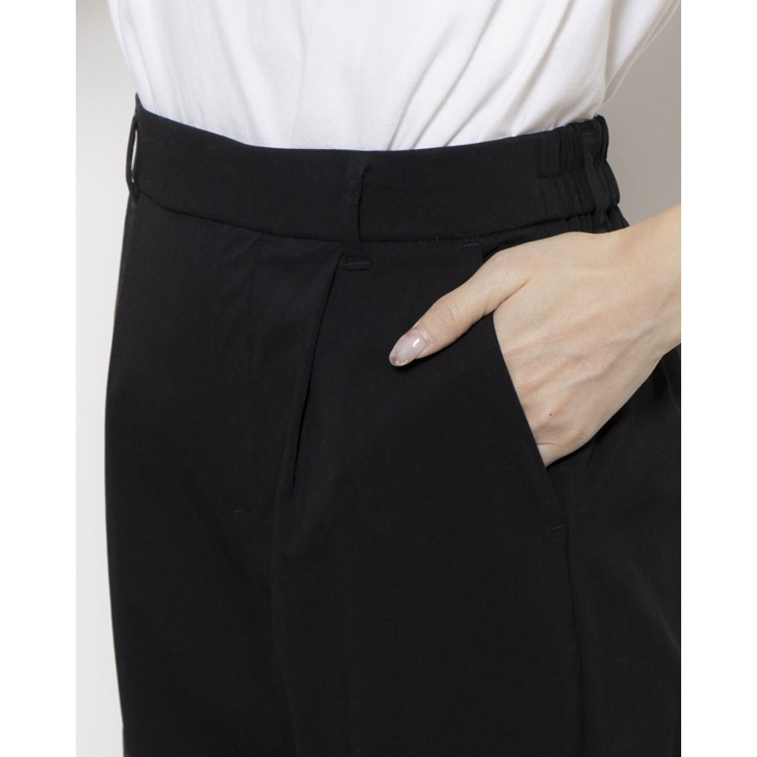 コムサモデルズ COMME CA MODELS 【美しいベーシックパンツ】 ストレッチテーパードパンツ (グレージュ) グレージュ