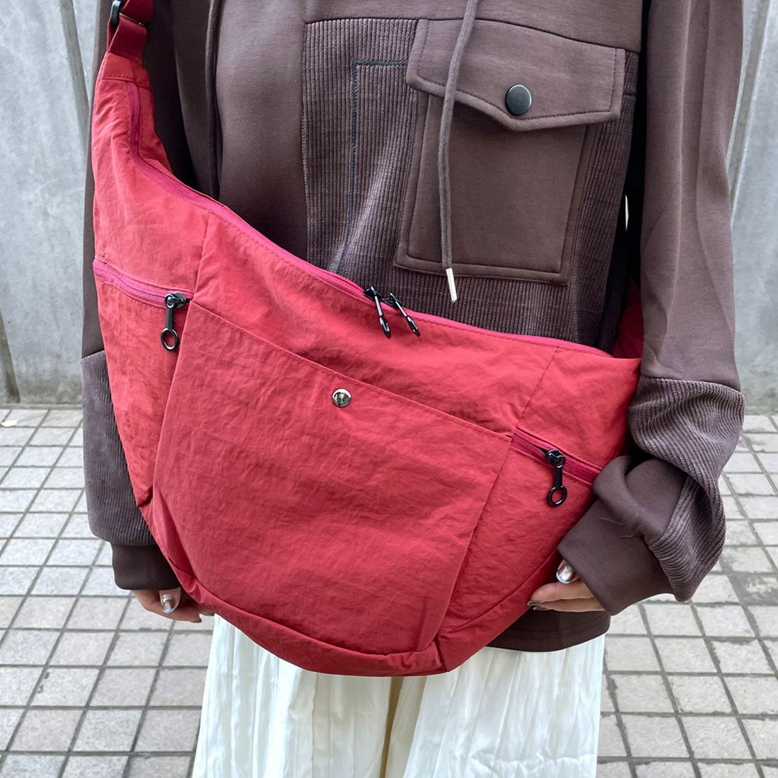 シーアールビー CRB 撥水三日月ショルダーバッグ (ブラック) ブラック