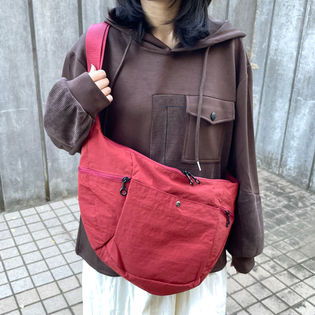 シーアールビー CRB 撥水三日月ショルダーバッグ (ブラック) ブラック