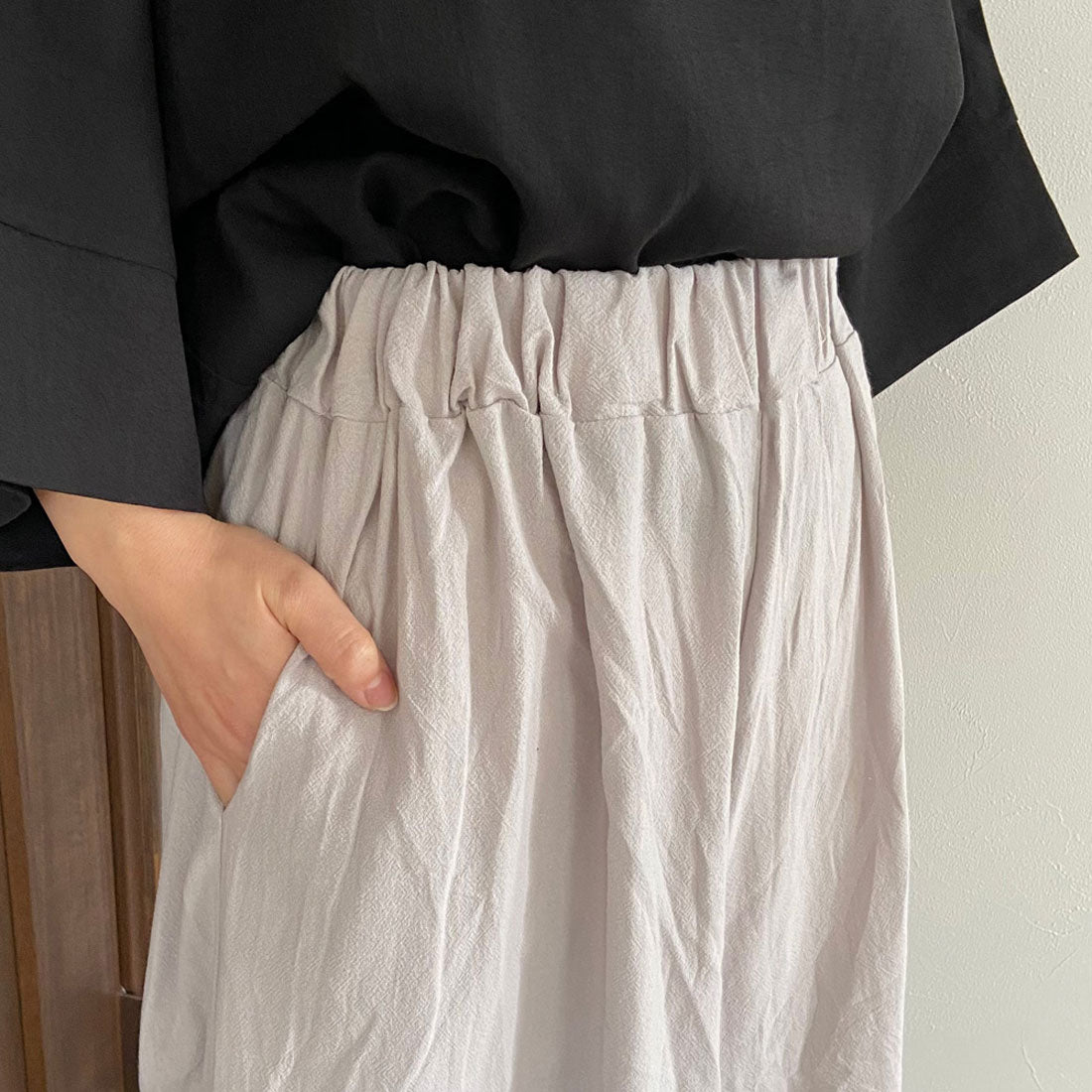 シーアールビー CRB やみつきワイドパンツ (ブルー) ブルー