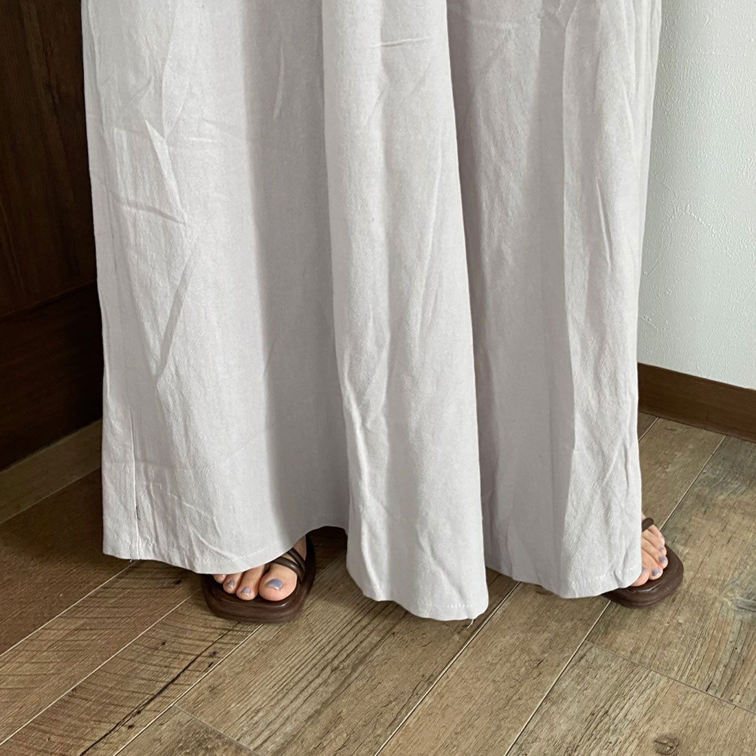 シーアールビー CRB やみつきワイドパンツ (ブルー) ブルー