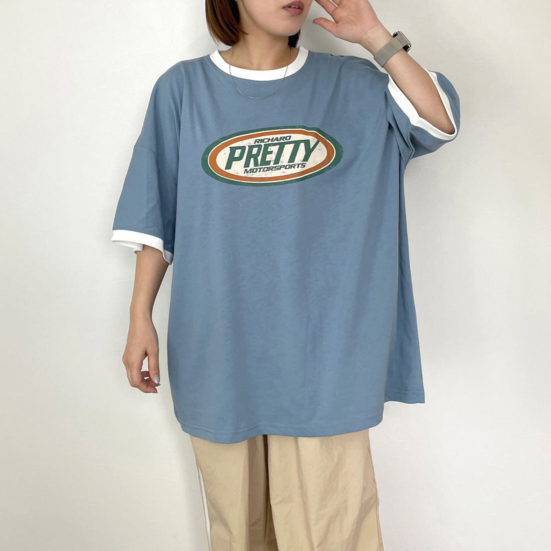 シーアールビー CRB リンガーロゴTシャツ (ブルー) ブルー