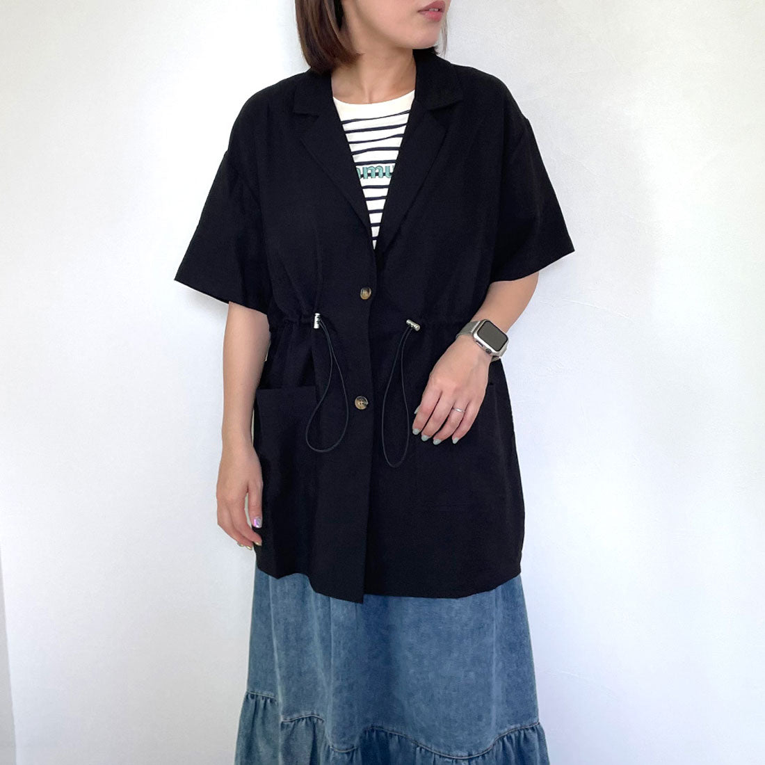 シーアールビー CRB 半袖テーラージャケット (ベージュ) ベージュ