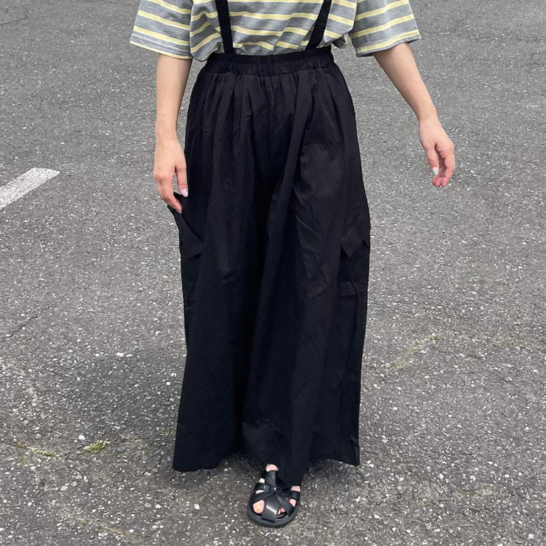 シーアールビー CRB サス付きカーゴワイドパンツ (インディゴブルー) インディゴブルー