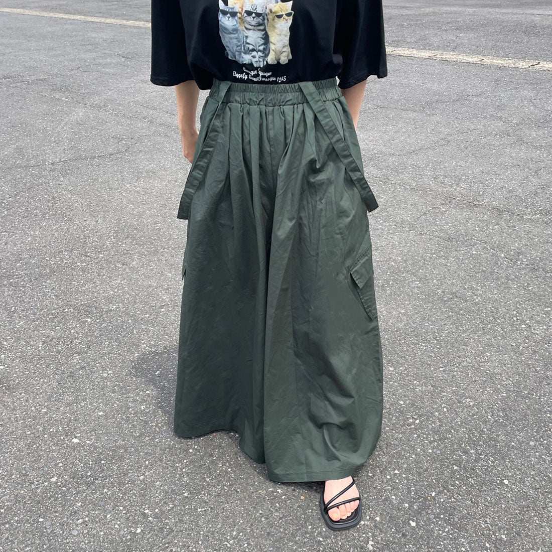 シーアールビー CRB サス付きカーゴワイドパンツ (インディゴブルー) インディゴブルー