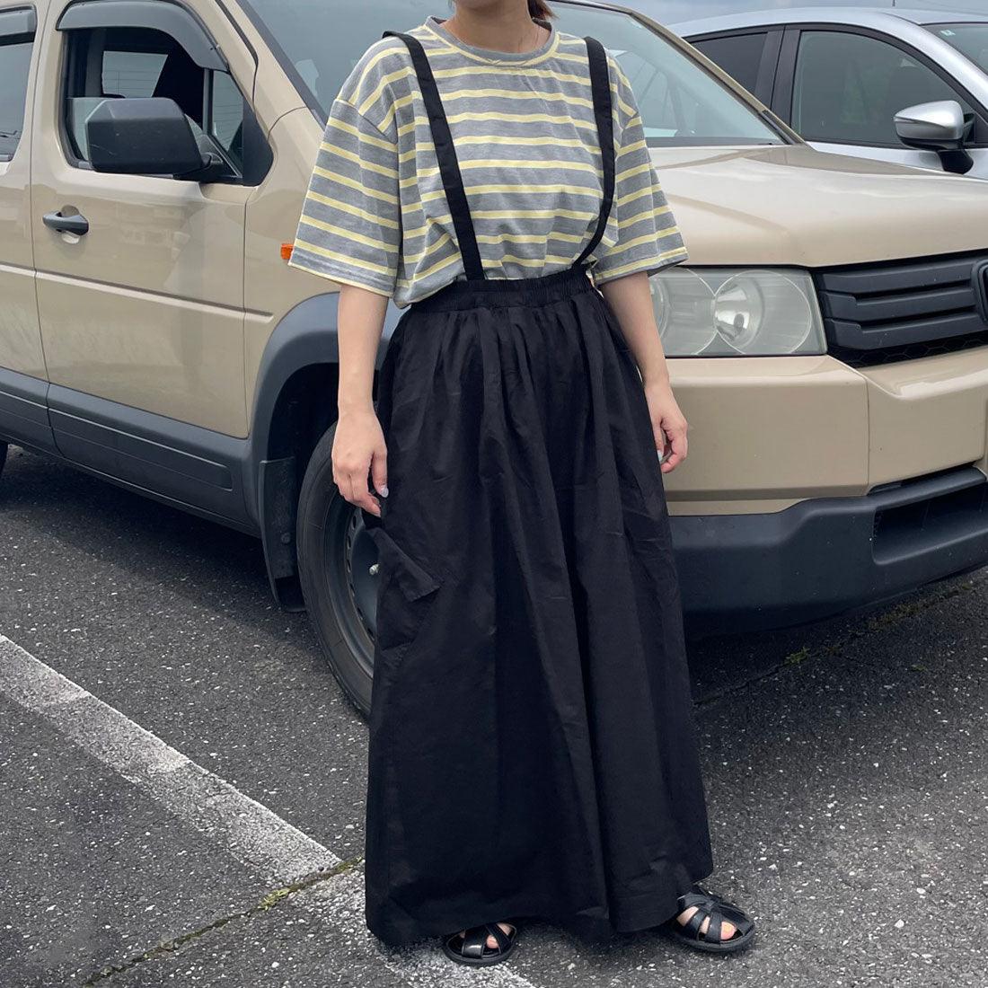 シーアールビー CRB サス付きカーゴワイドパンツ (ブラック) ブラック