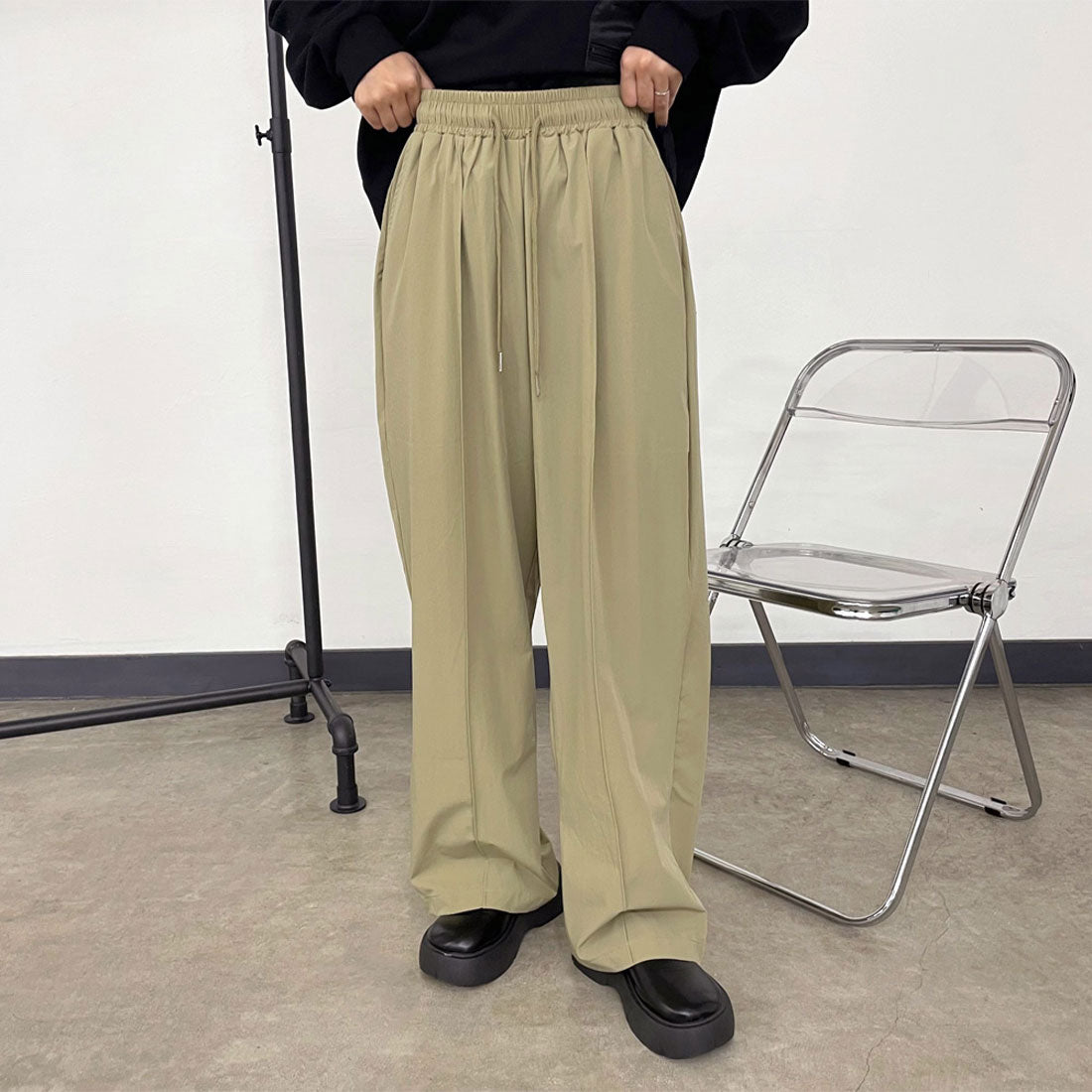 シーアールビー CRB センターシームイージーパンツ (ブラック) ブラック