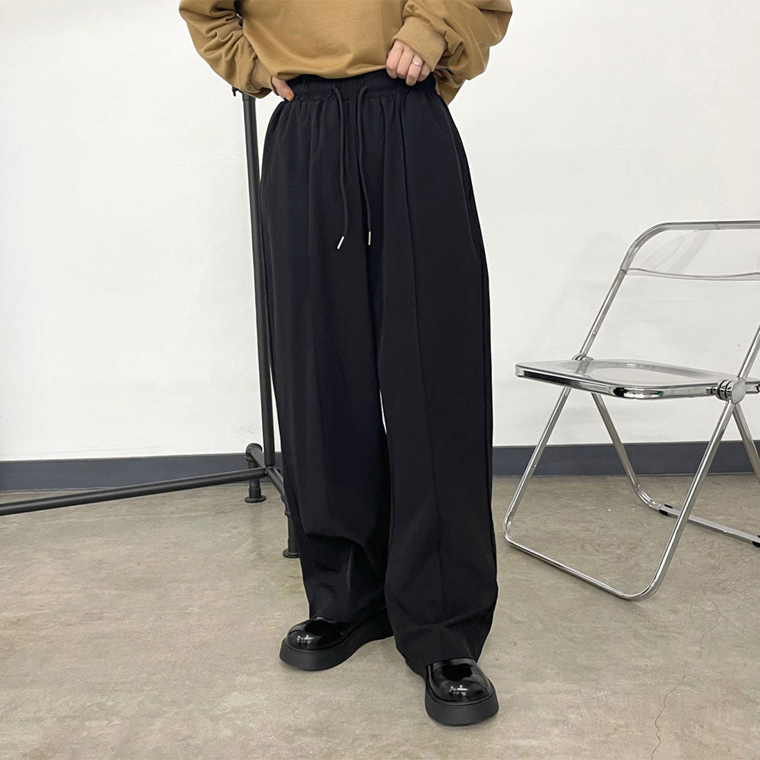 シーアールビー CRB センターシームイージーパンツ (ブラック) ブラック