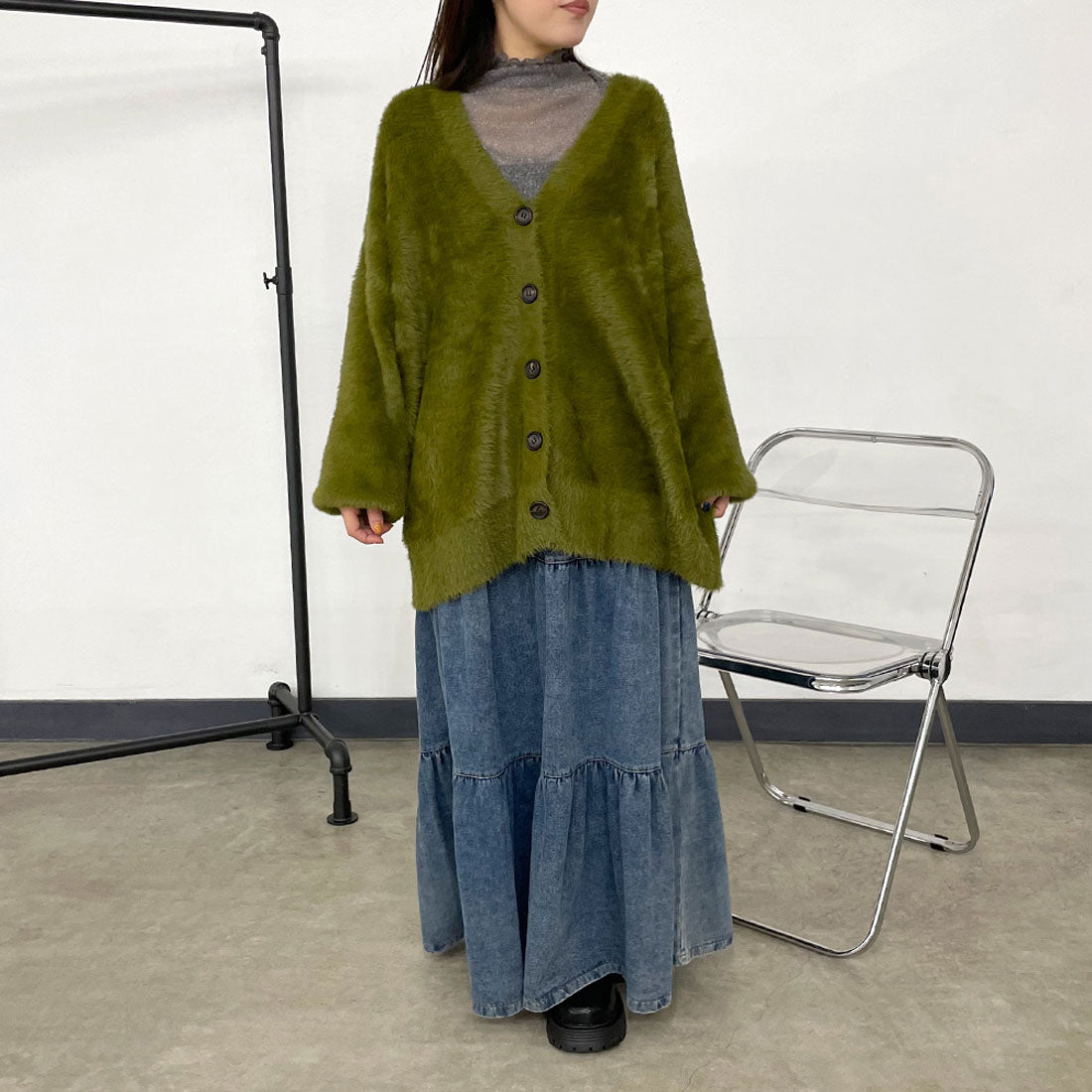 シーアールビー CRB シャギーカーディガン (ベージュ) ベージュ