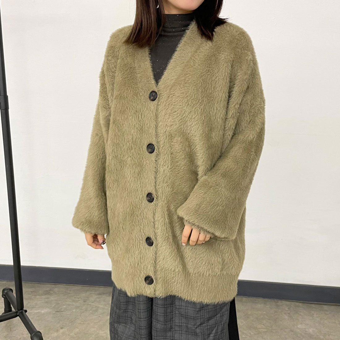 シーアールビー CRB シャギーカーディガン (モカ) モカ