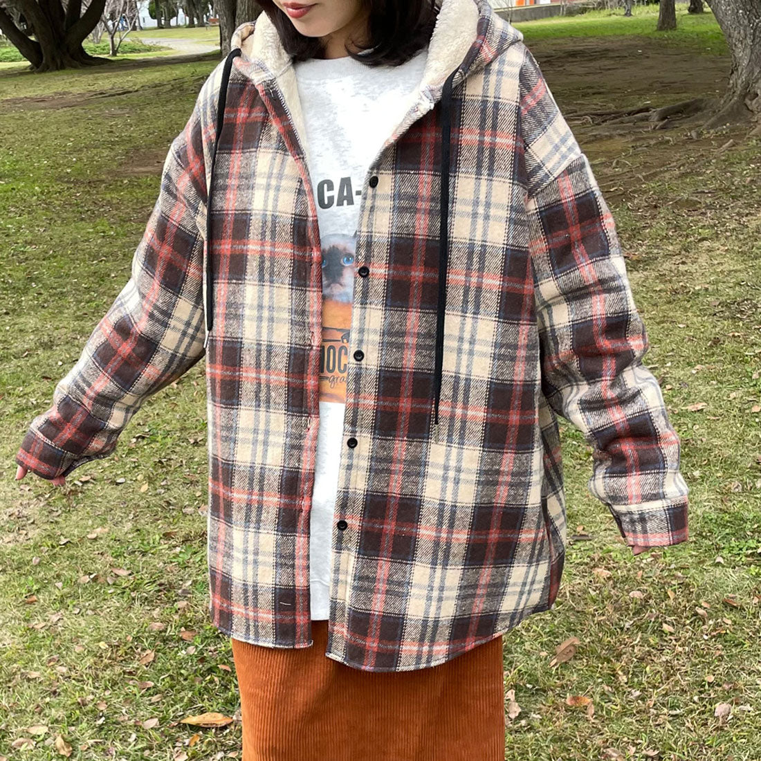 シーアールビー CRB 暖チェックフードシャツ (グリーン) グリーン