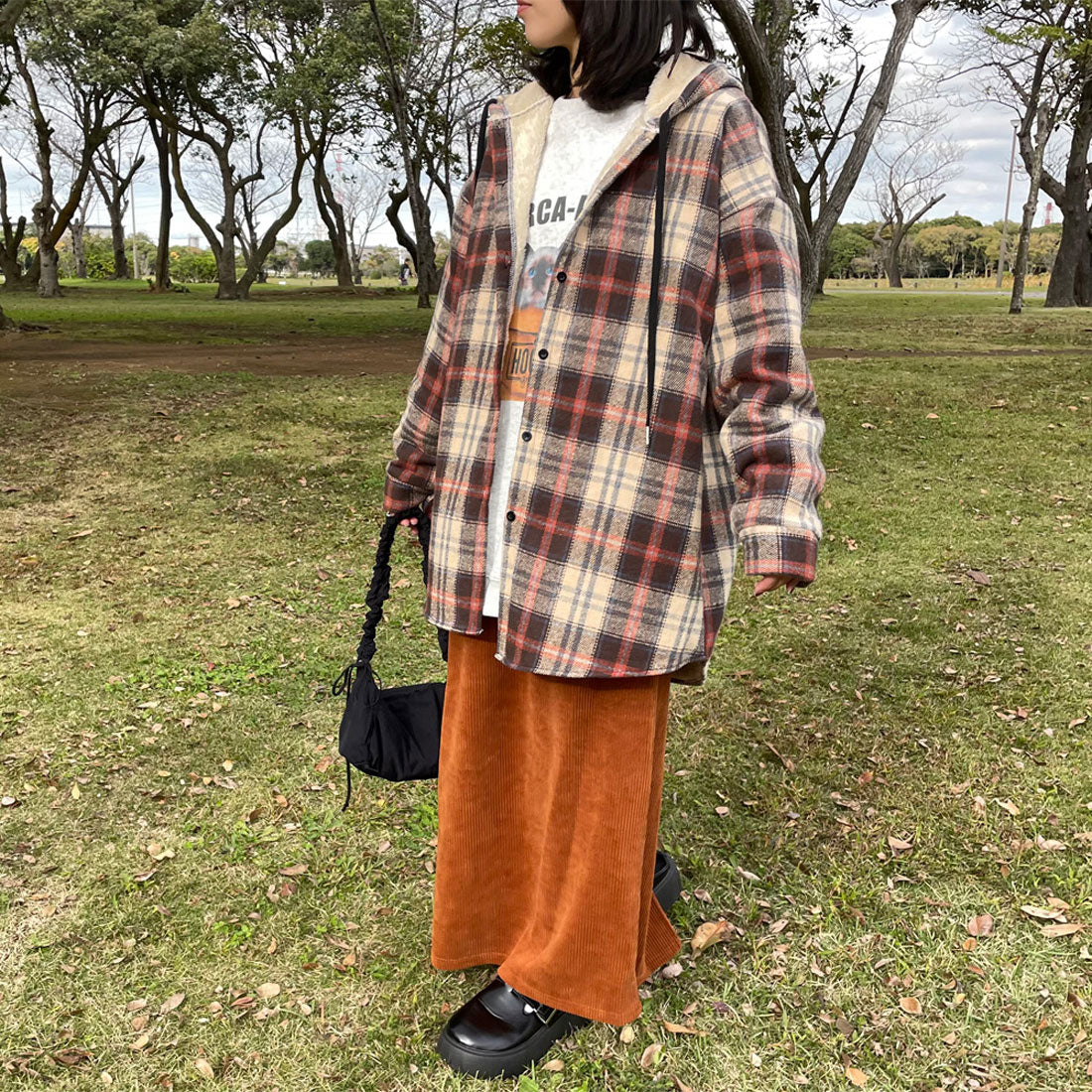 シーアールビー CRB 暖チェックフードシャツ (グリーン) グリーン
