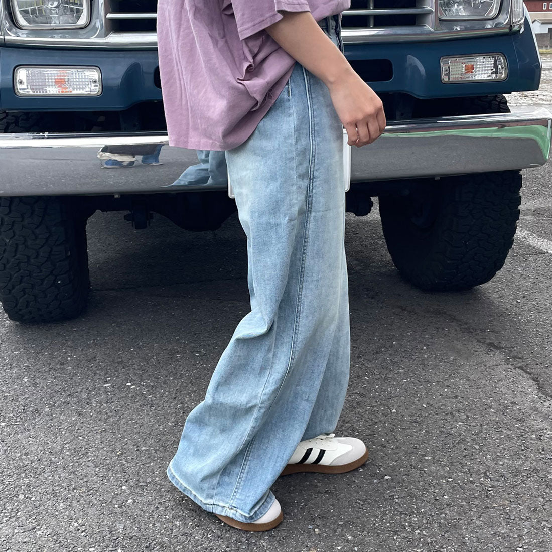 シーアールビー CRB ストレートデニムパンツ (ブルー) ブルー