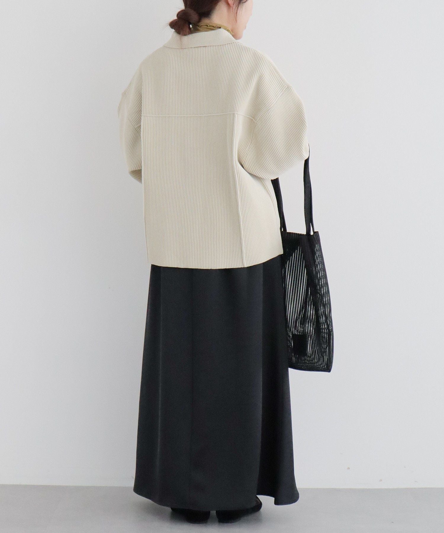 クラフトスタンダードブティック CRAFT STANDARD BOUTIQUE akha. ストライプメッシュトートバッグ (グレー) グレー
