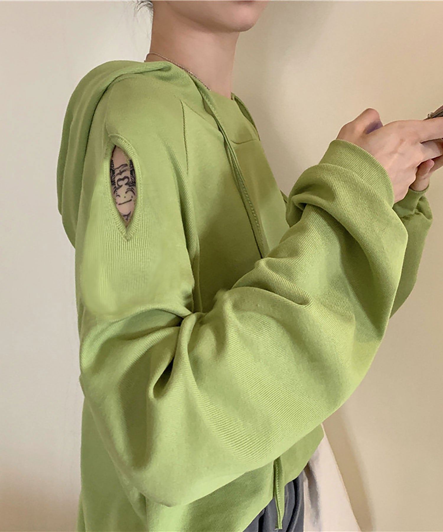 ニナエリナ Nina et Lina 肩開きプルパーカー (ホワイト) ホワイト