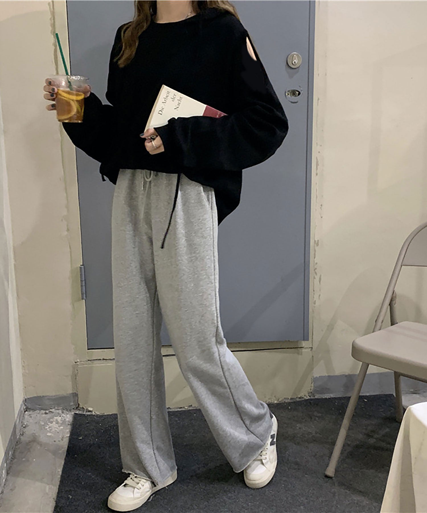 ニナエリナ Nina et Lina 肩開きプルパーカー (ホワイト) ホワイト