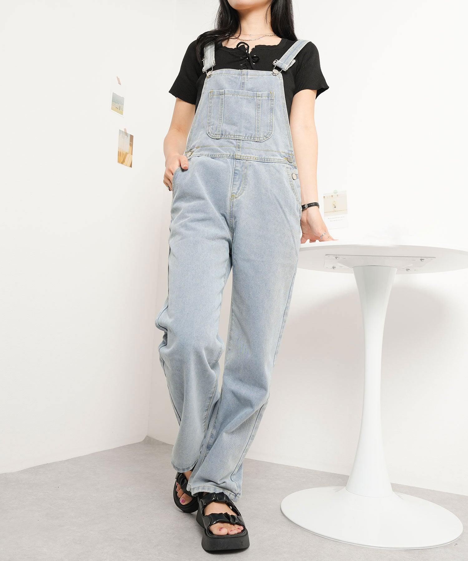 ニナエリナ Nina et Lina デニムサロペット (ブルー) ブルー