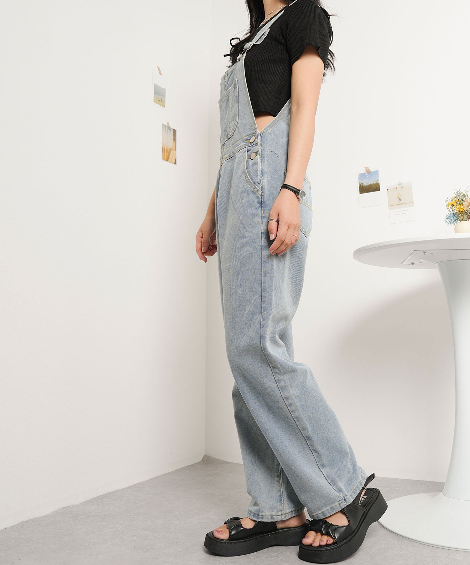 ニナエリナ Nina et Lina デニムサロペット (ブルー) ブルー