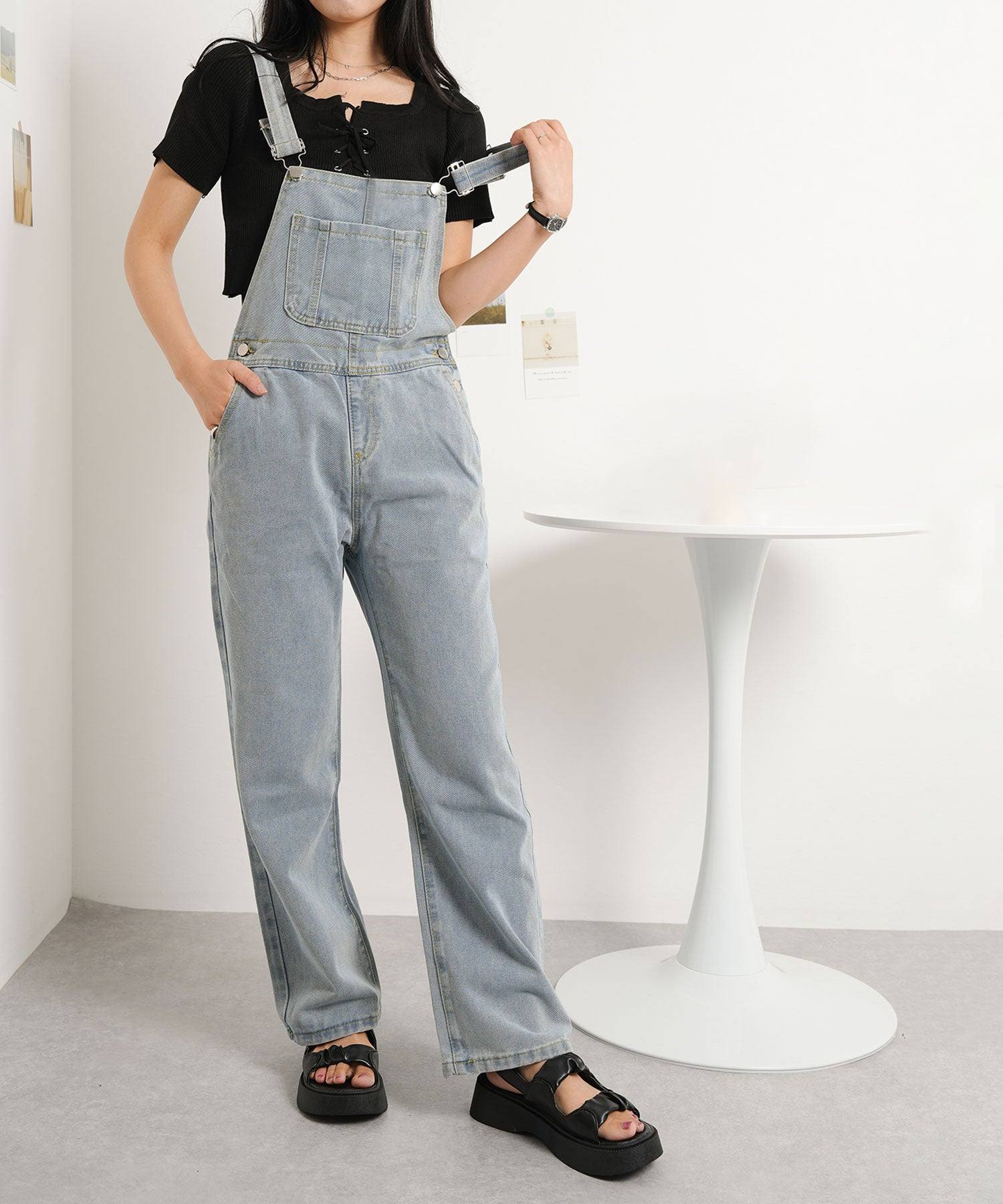 ニナエリナ Nina et Lina デニムサロペット (ブルー) ブルー