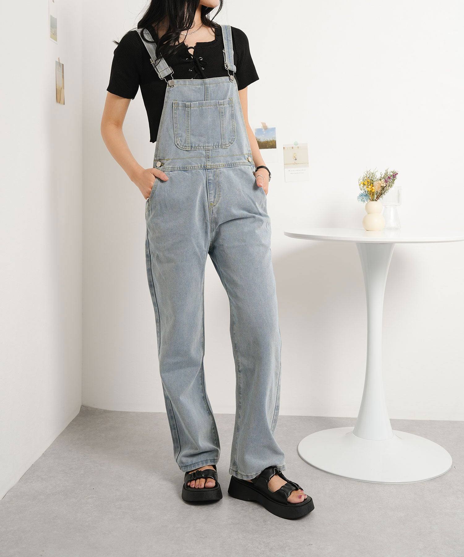 ニナエリナ Nina et Lina デニムサロペット (ブルー) ブルー