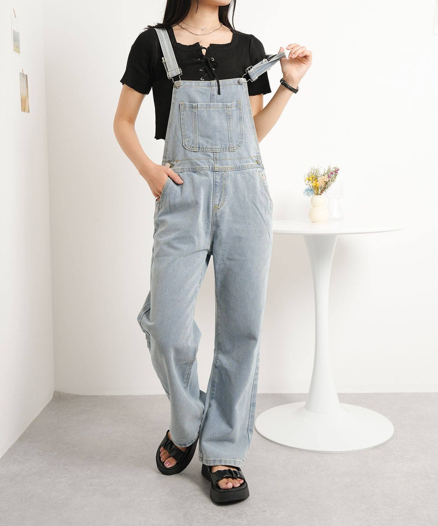 ニナエリナ Nina et Lina デニムサロペット (ブルー) ブルー