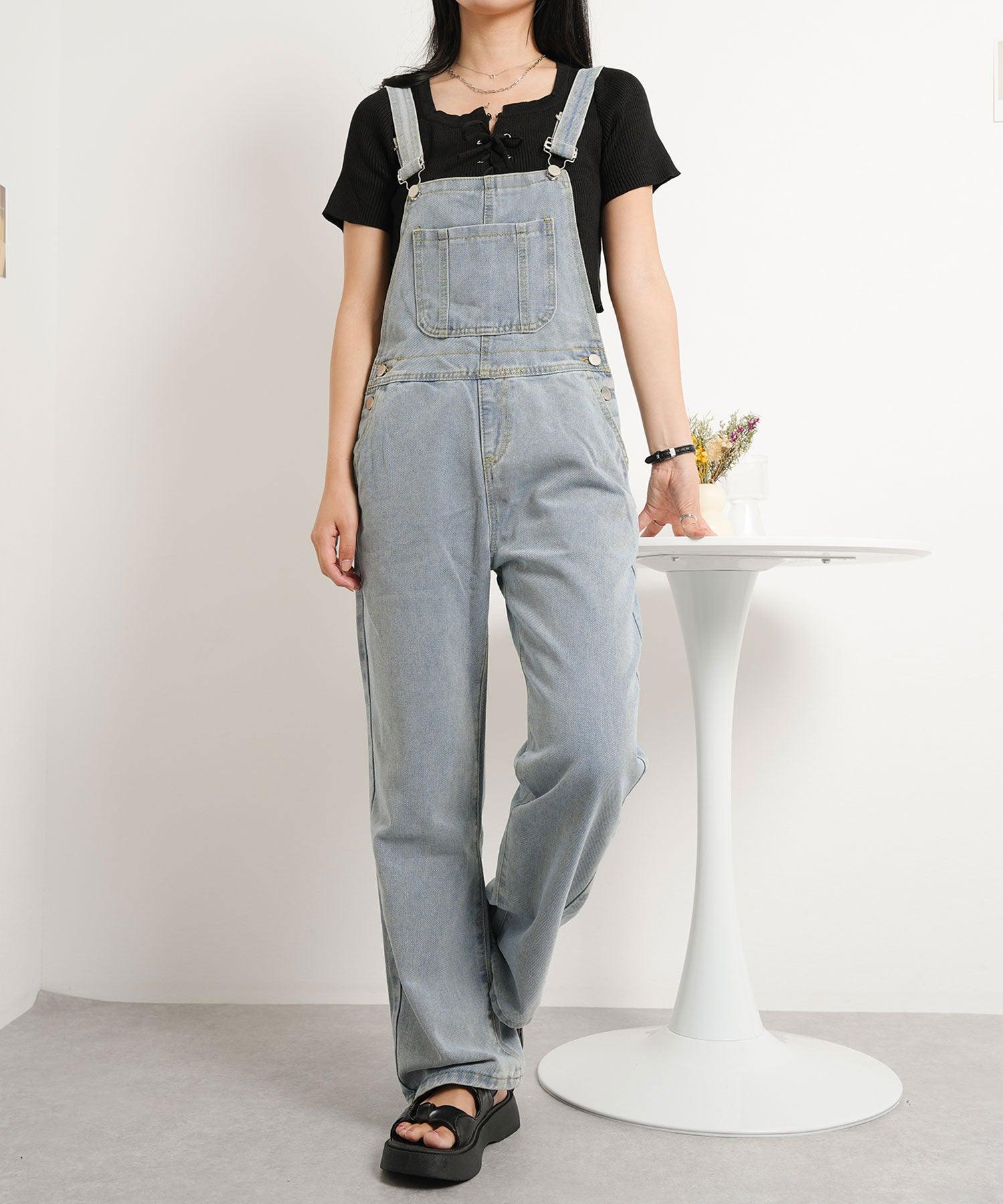 ニナエリナ Nina et Lina デニムサロペット (ブルー) ブルー