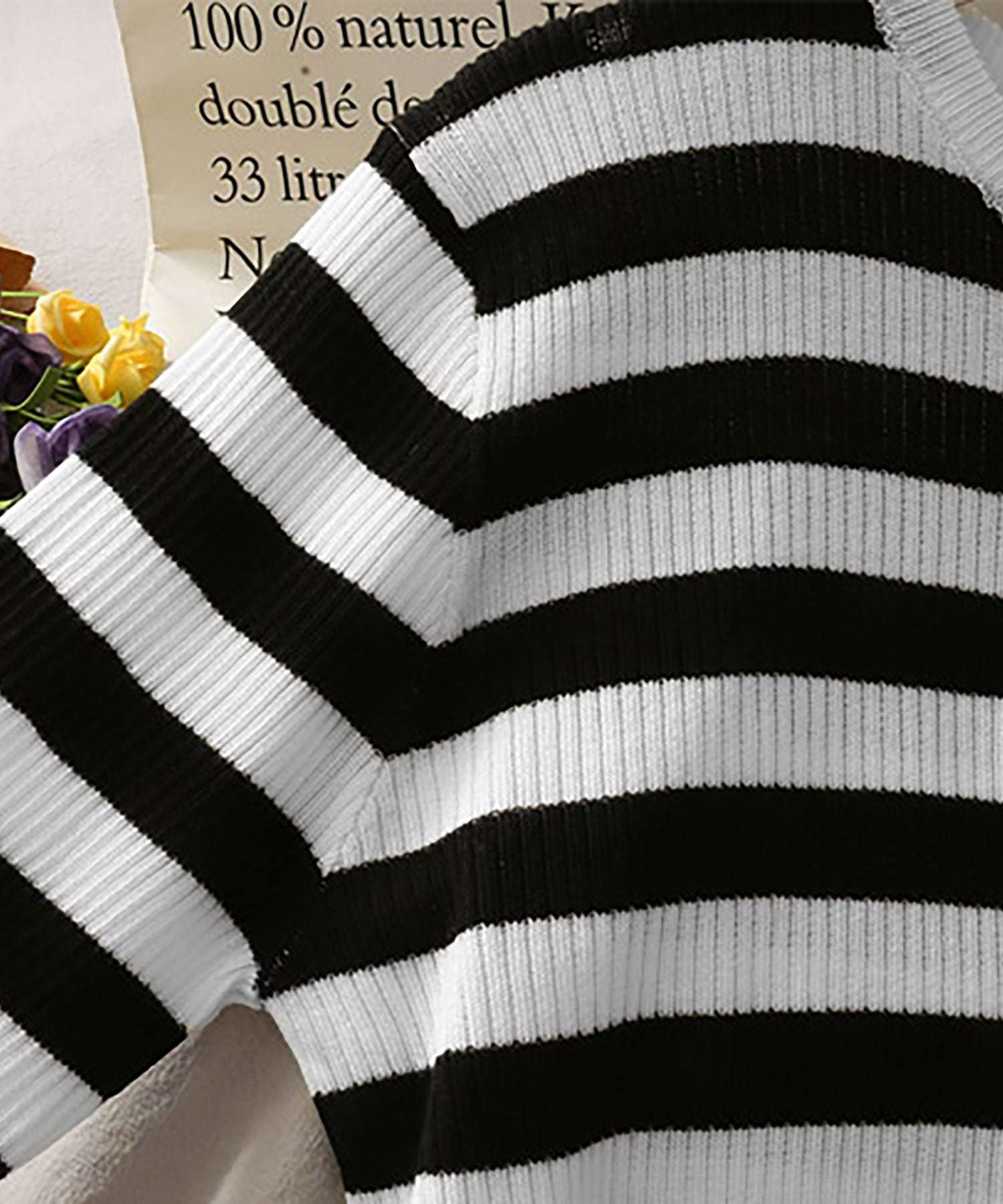 ニナエリナ Nina et Lina ボーダー柄ニット (グレー) グレー