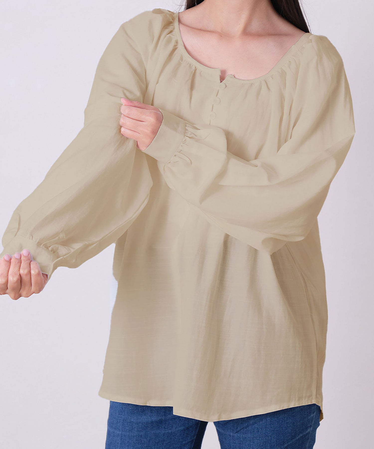 ニナエリナ Nina et Lina ブラウス (ベージュ) ベージュ