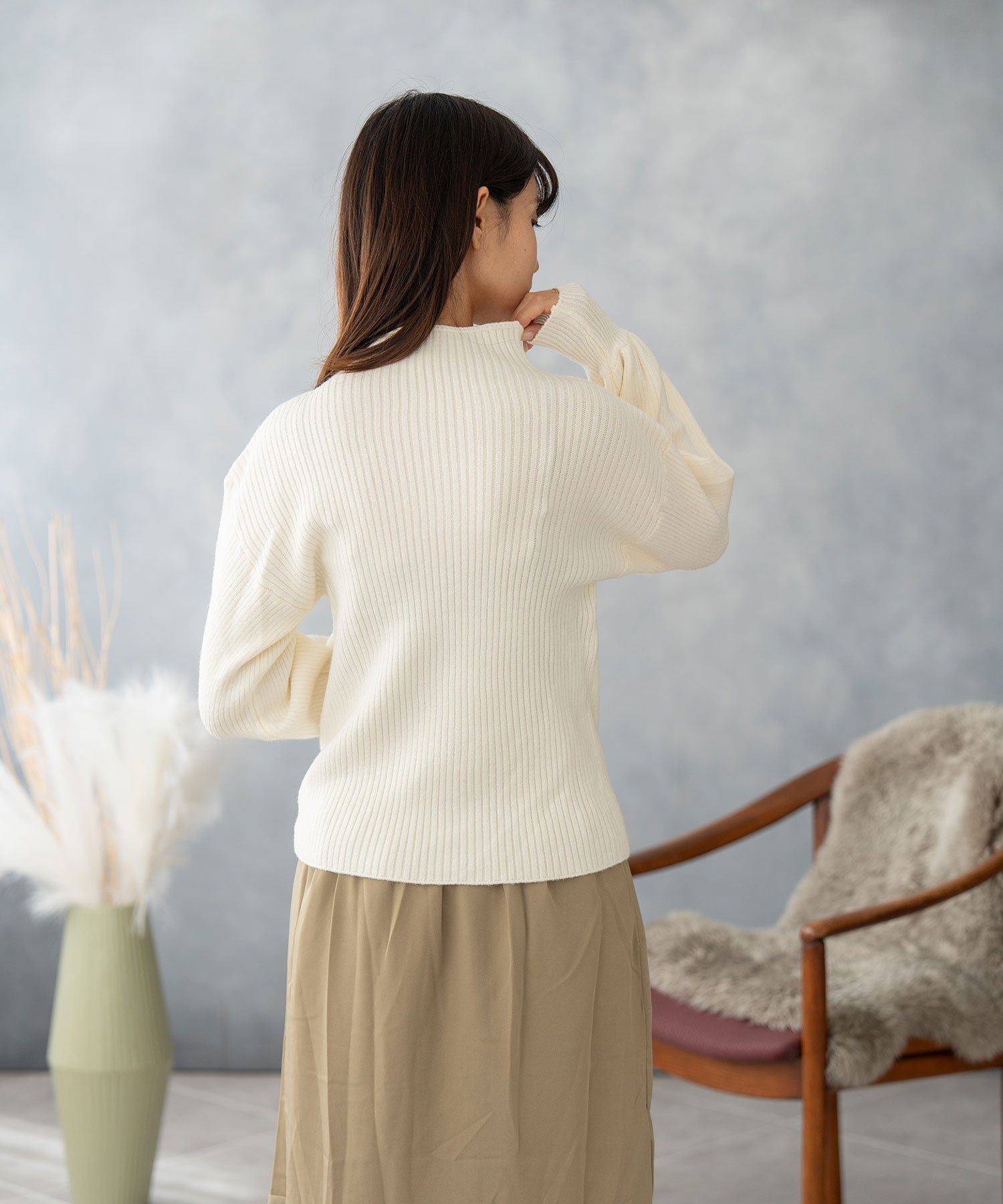 ニナエリナ Nina et Lina プチハイネックニット (ホワイト) ホワイト