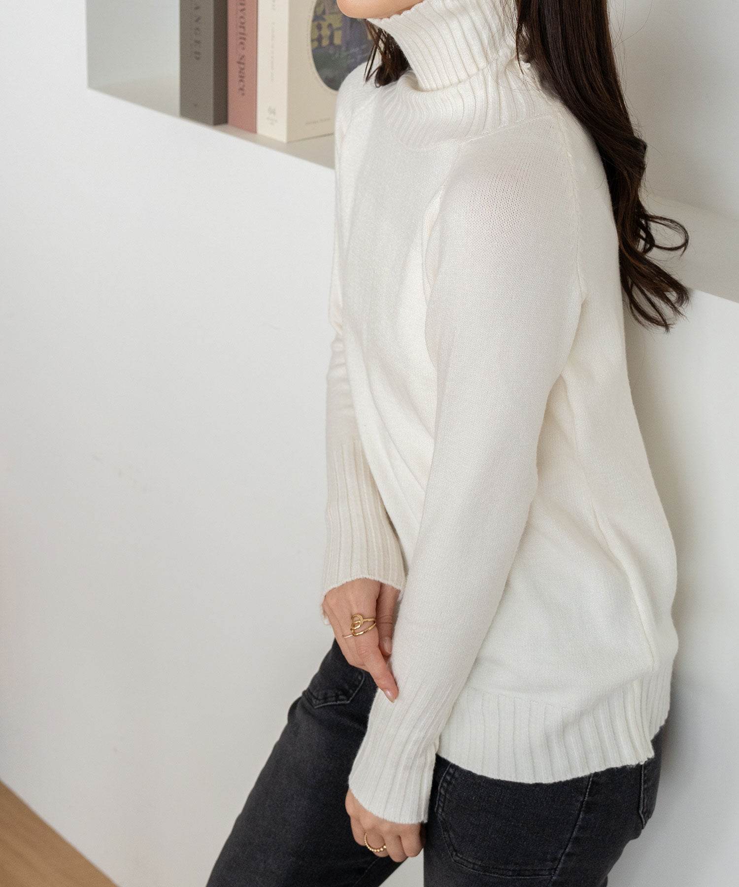 ニナエリナ Nina et Lina タートルネックニット (ホワイト) ホワイト