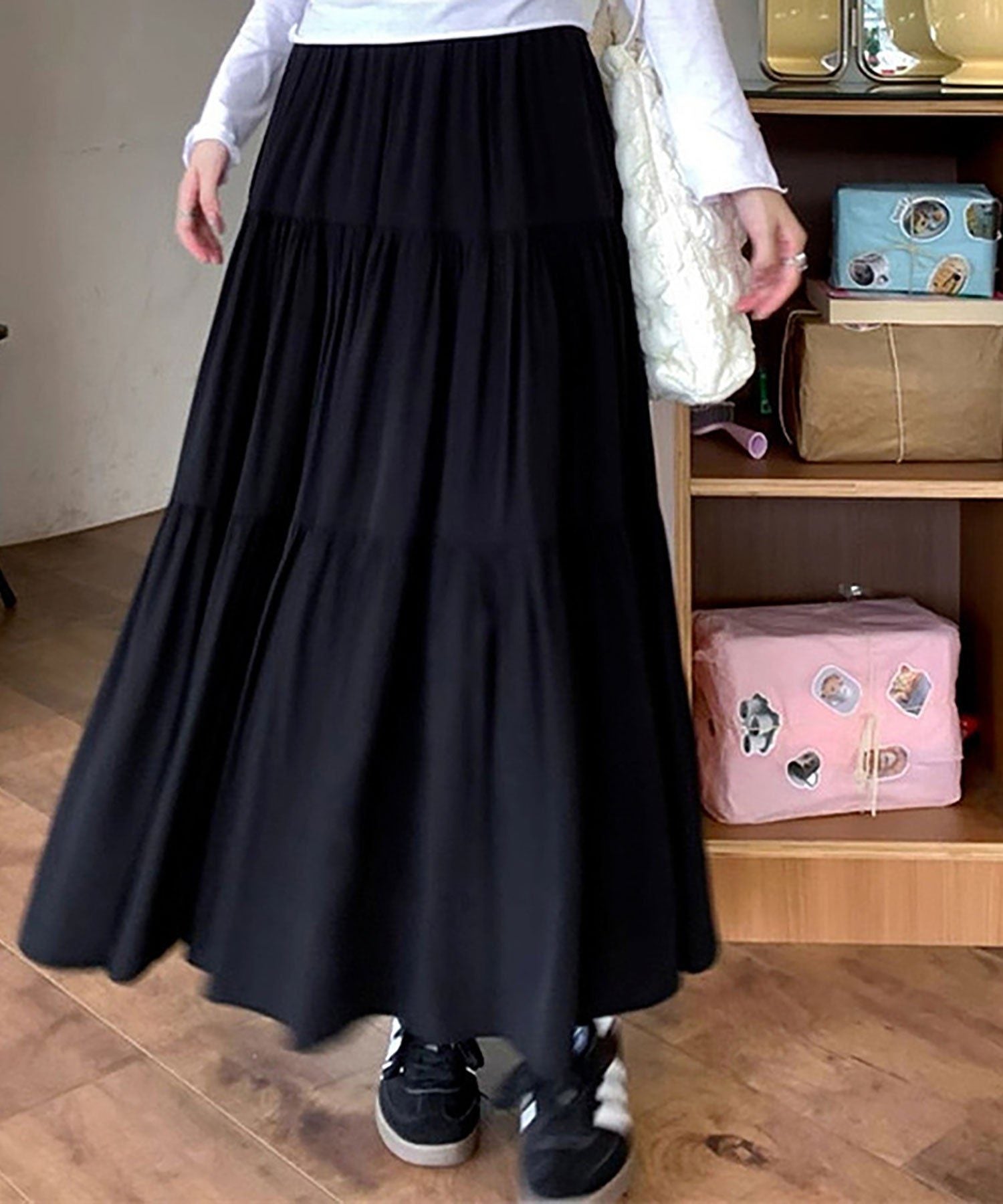 ニナエリナ Nina et Lina ロングスカート (ブラック) ブラック