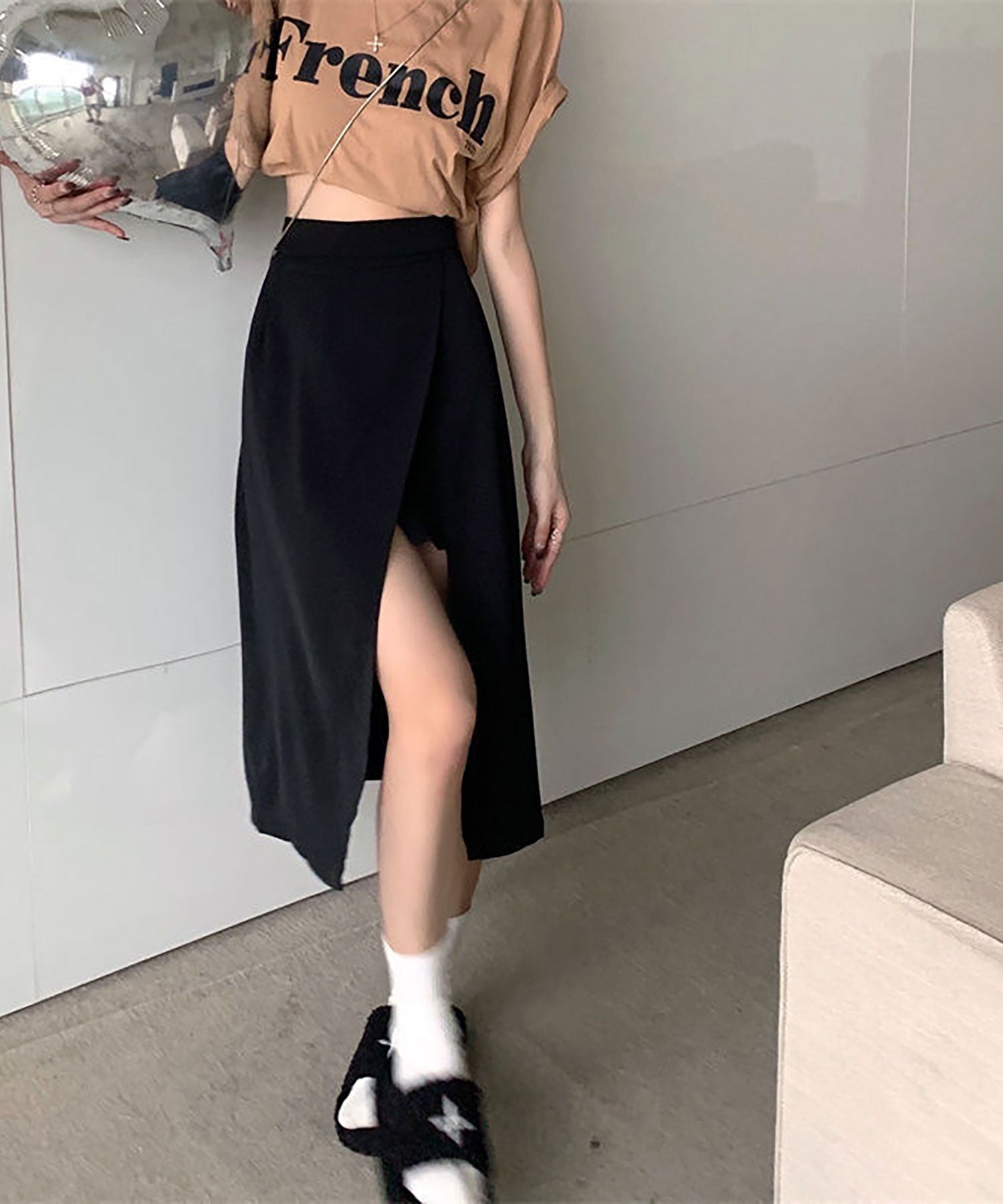 ニナエリナ Nina et Lina スカート風ショートパンツ (ブラック) ブラック