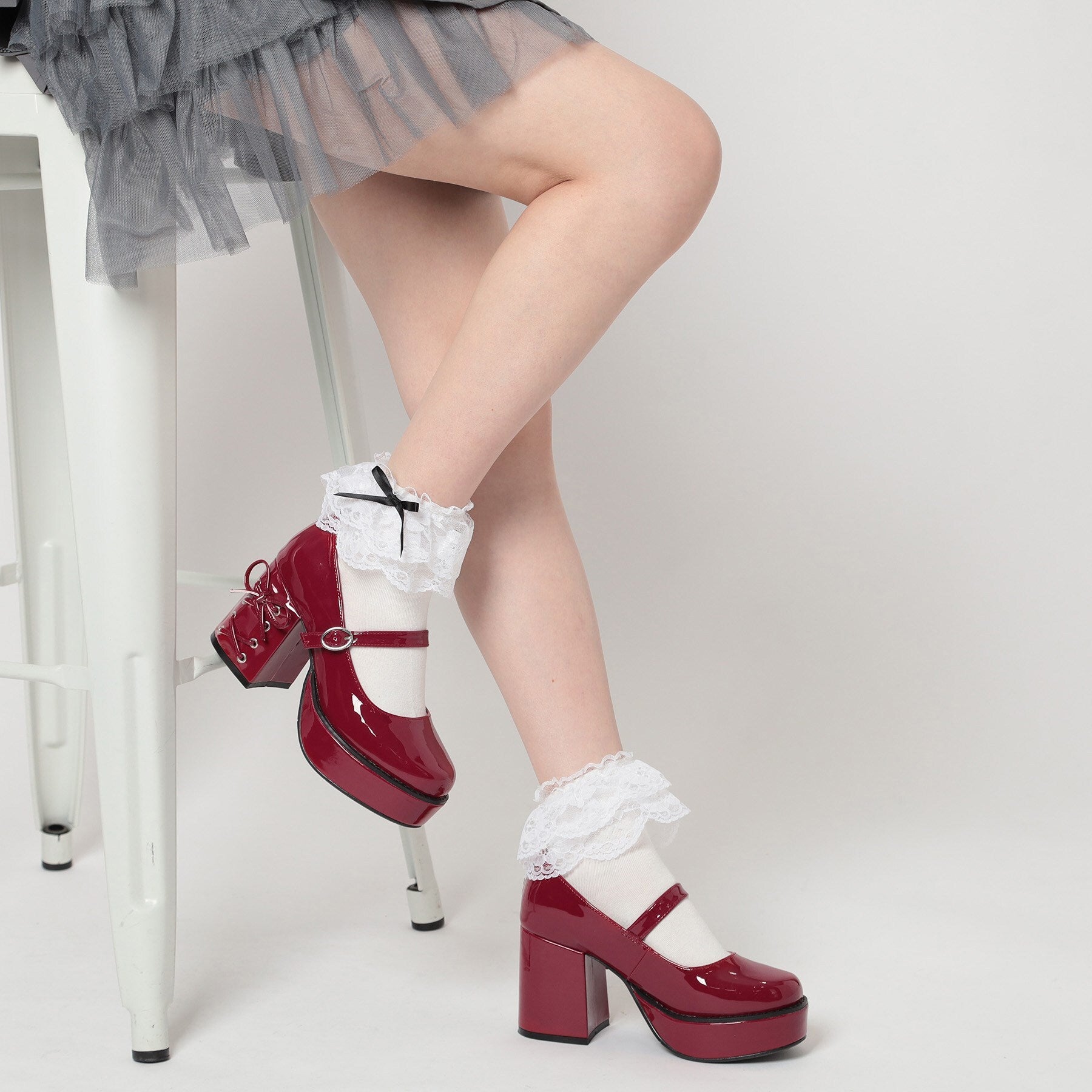 シーエス ティーアンドピー csT&P 厚底ヒールレースアップパンプス