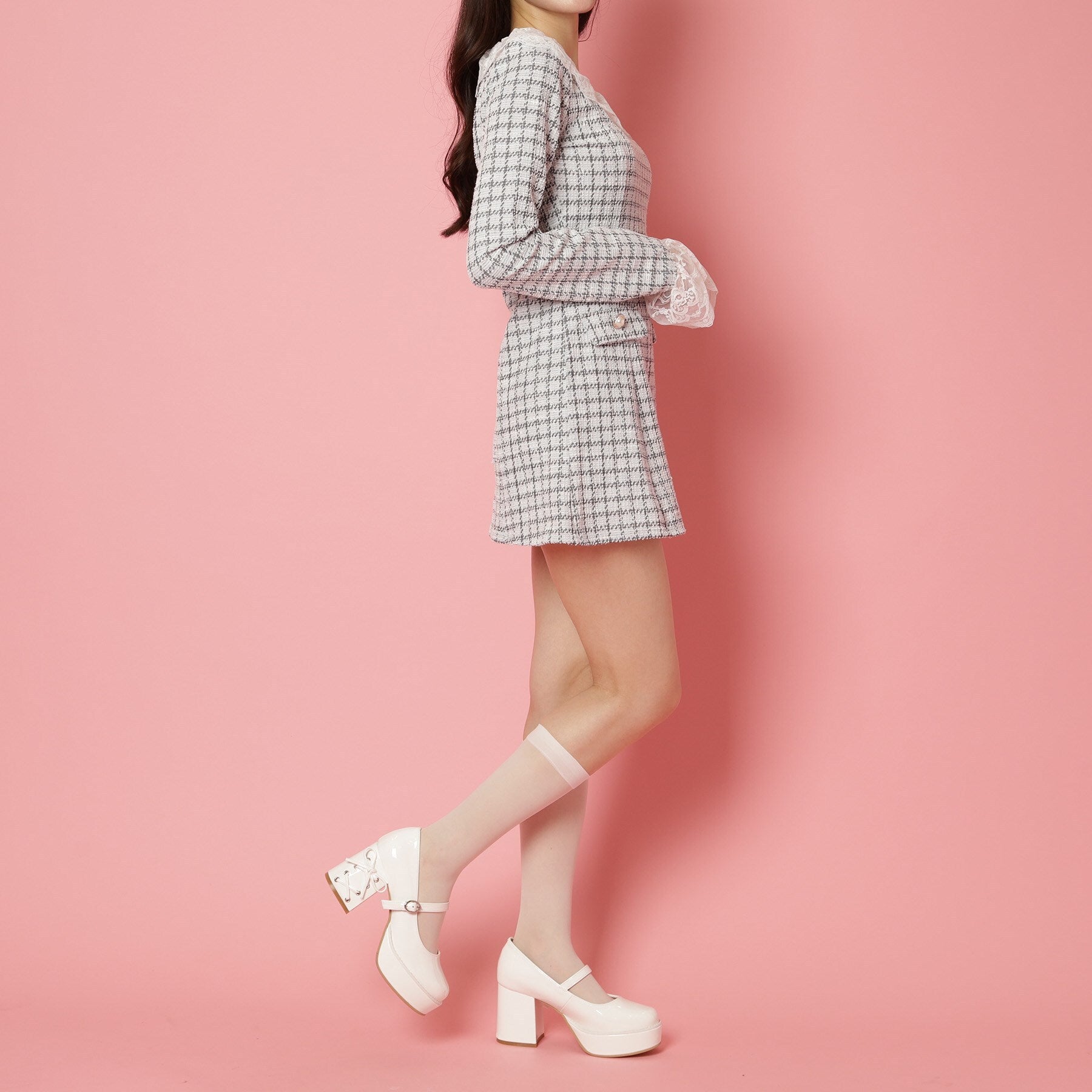 シーエス ティーアンドピー csT&P 厚底ヒールレースアップパンプス