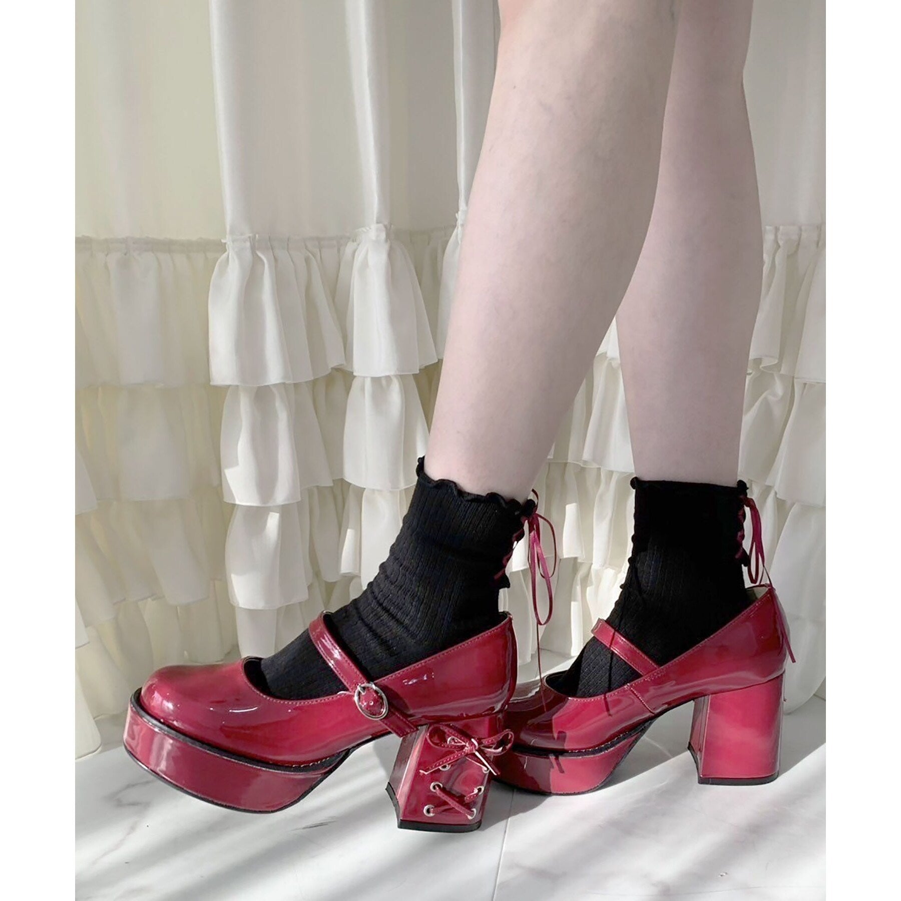 シーエス ティーアンドピー csT&P 厚底ヒールレースアップパンプス