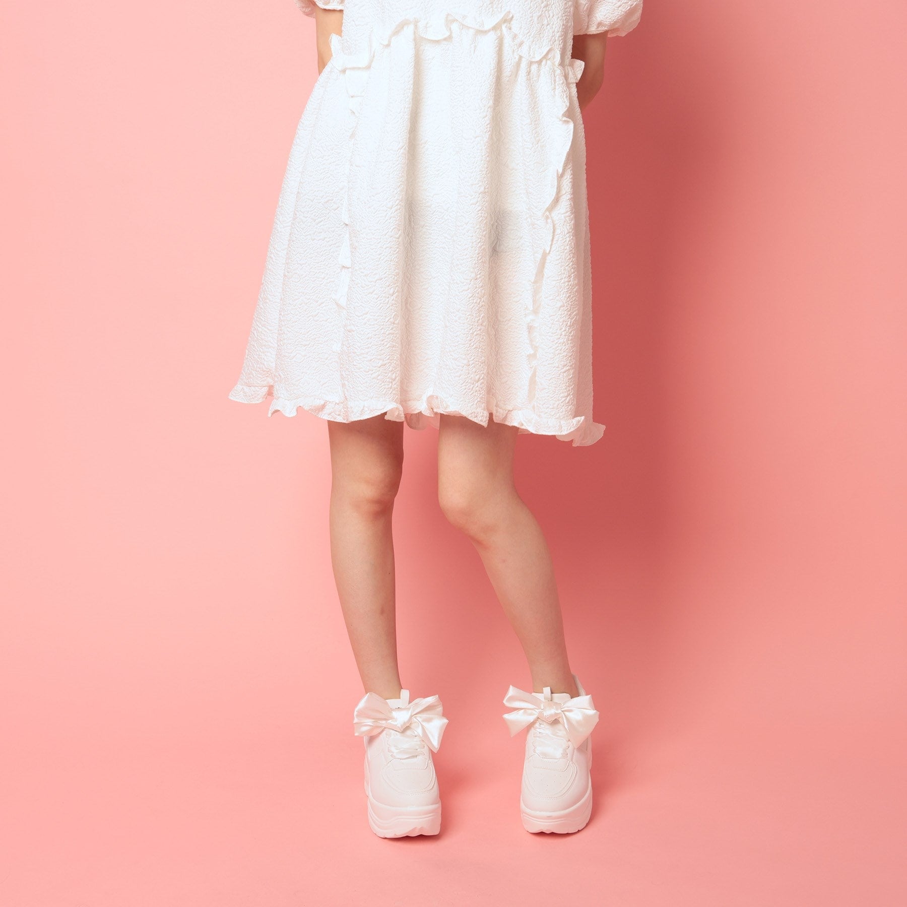 シーエス ティーアンドピー csT&P 厚底リボン取り外し可スニーカー (ホワイト(001)) ホワイト(001)