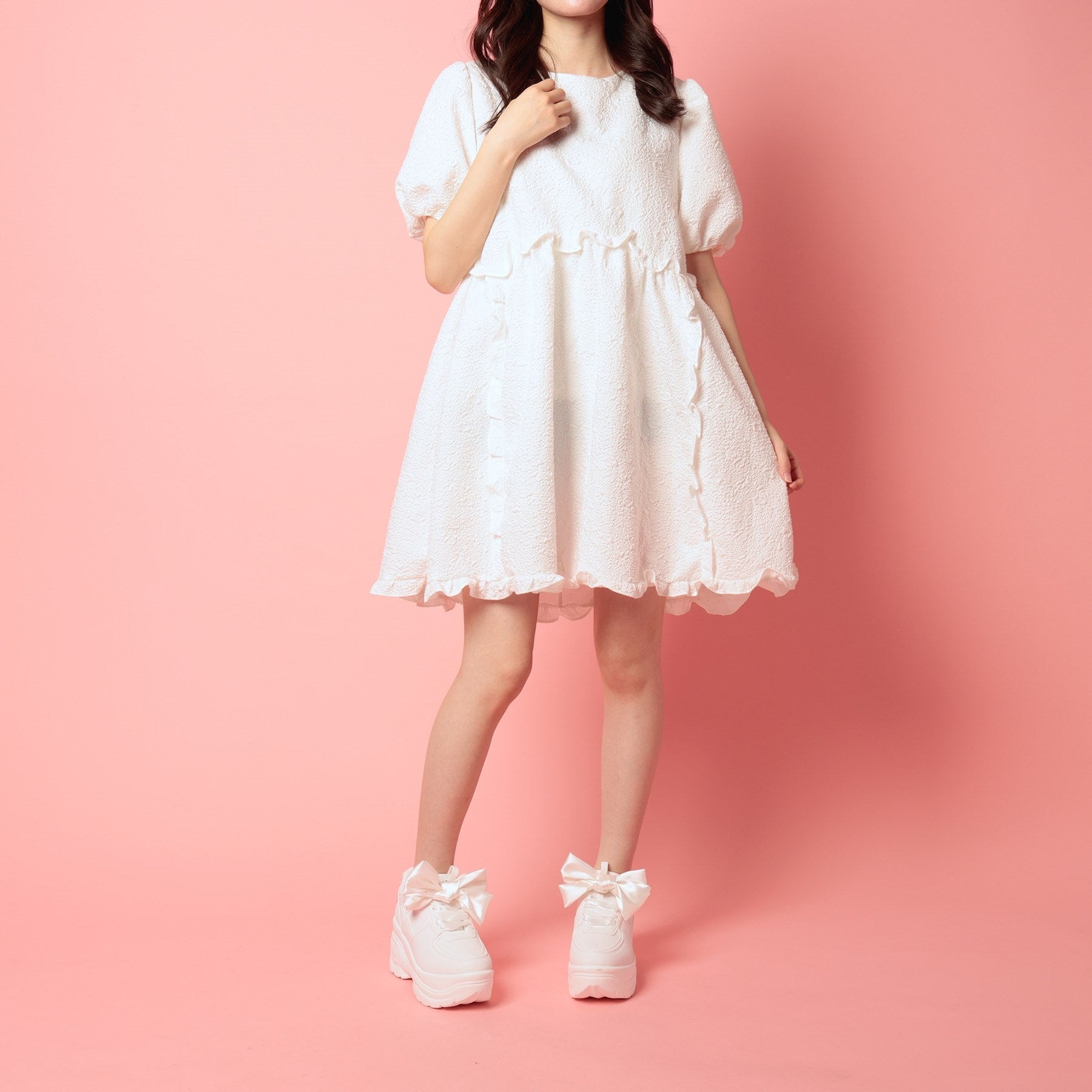 シーエス ティーアンドピー csT&P 厚底リボン取り外し可スニーカー (ホワイト(001)) ホワイト(001)