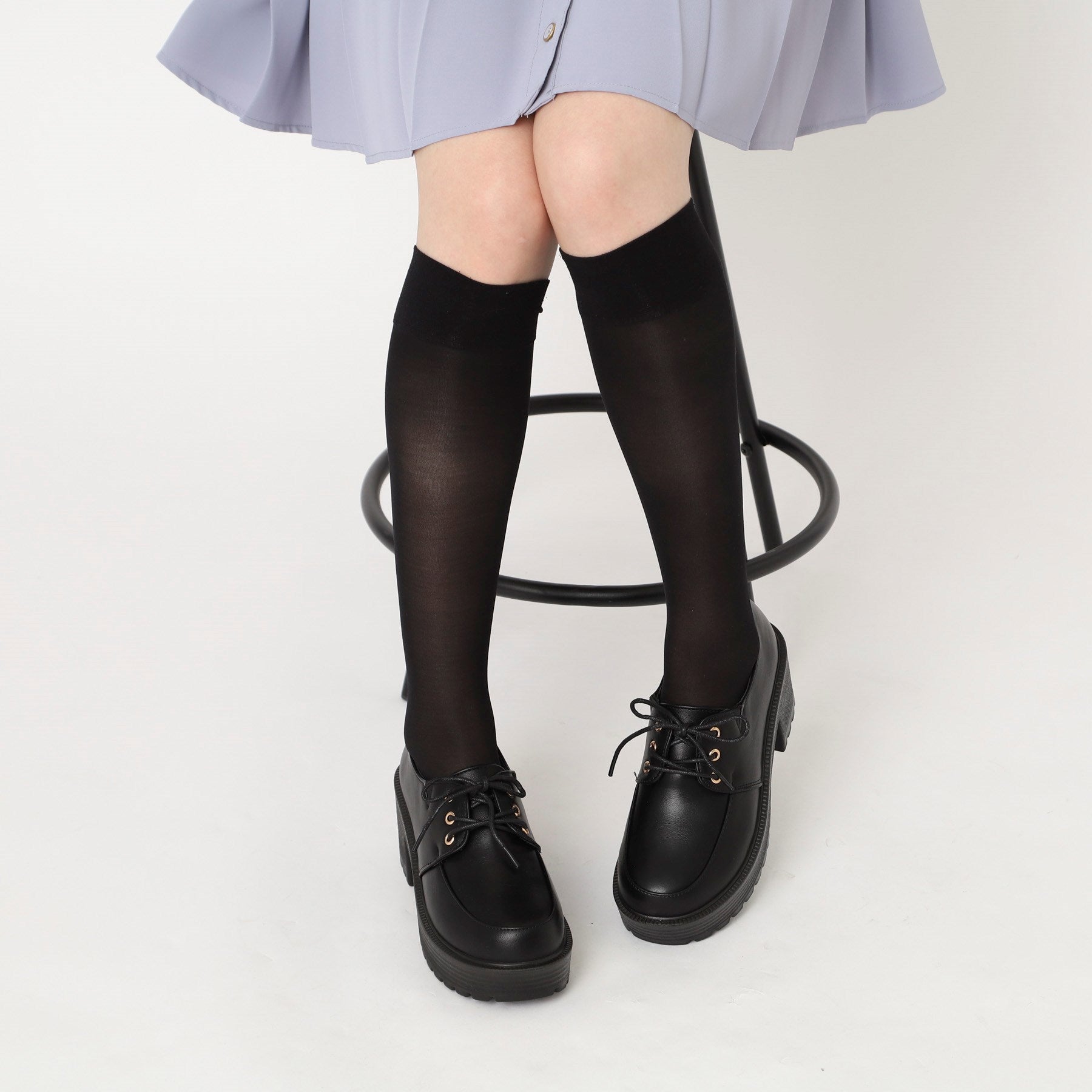 CS T&P Thick-soled Lace-up Pumps