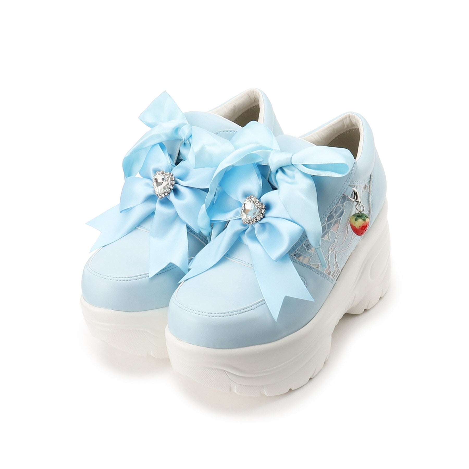 CS T&P Removable♪ Multi-WAY Thick-Soled Lace Strawberry Charm Sneakers