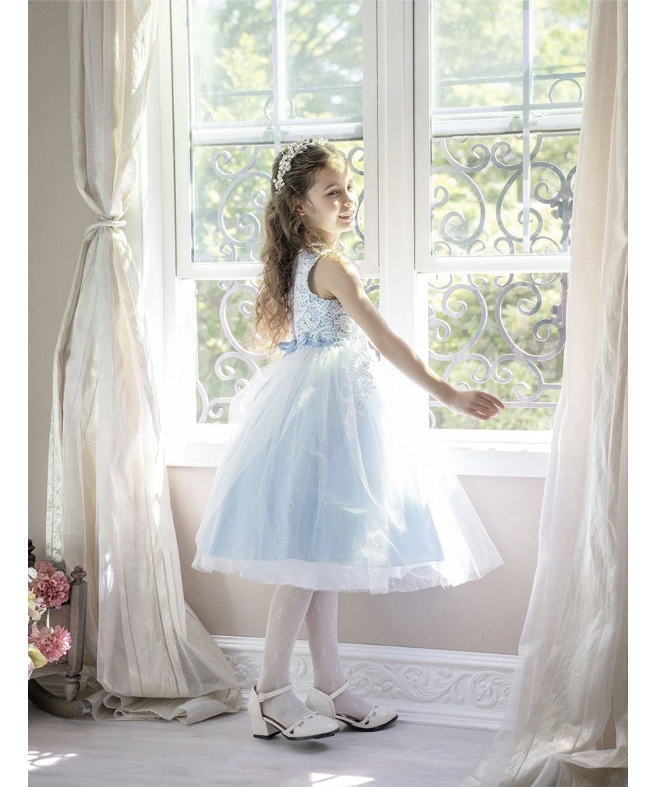 Catherine Cottage Dress with Chemical Lace and Sequin Tulle