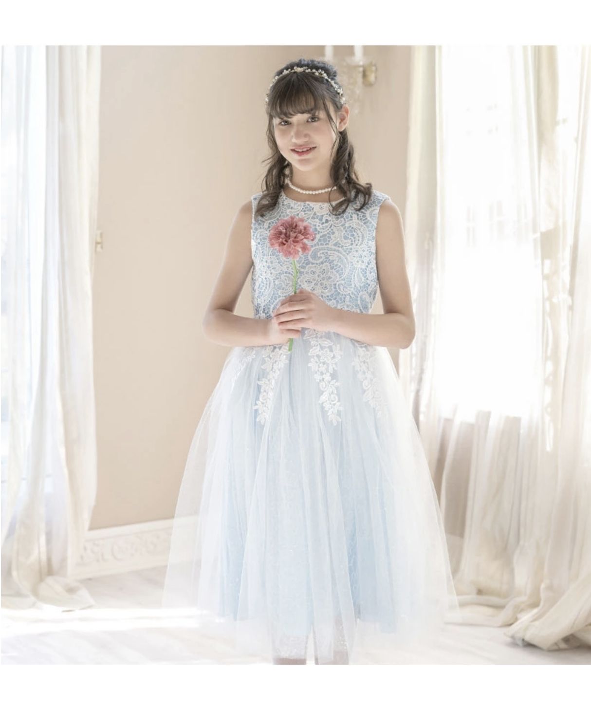 Catherine Cottage Dress with Chemical Lace and Sequin Tulle