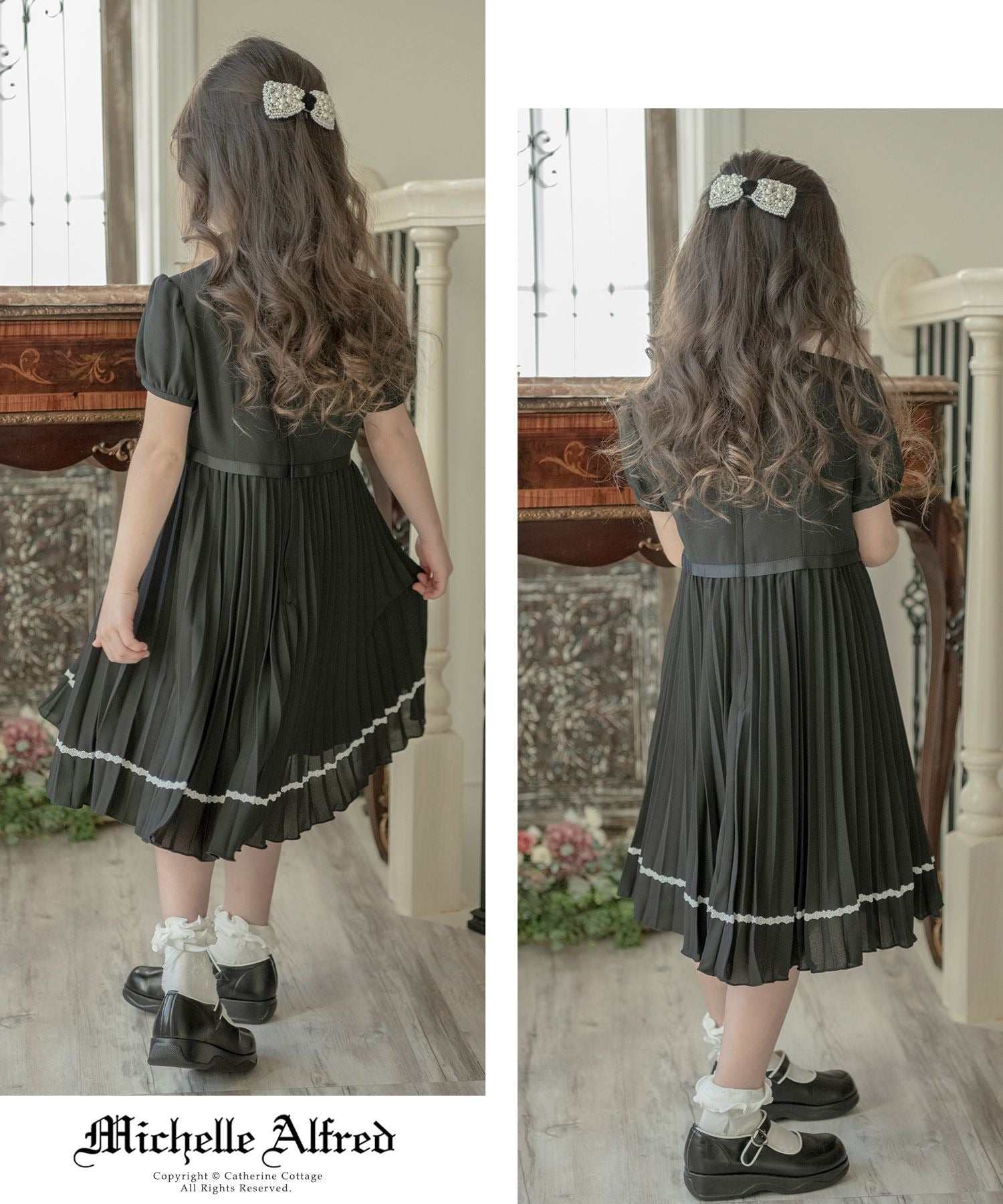 キャサリンコテージ Catherine Cottage クリスタルプリーツフォーマル半袖ワンピース