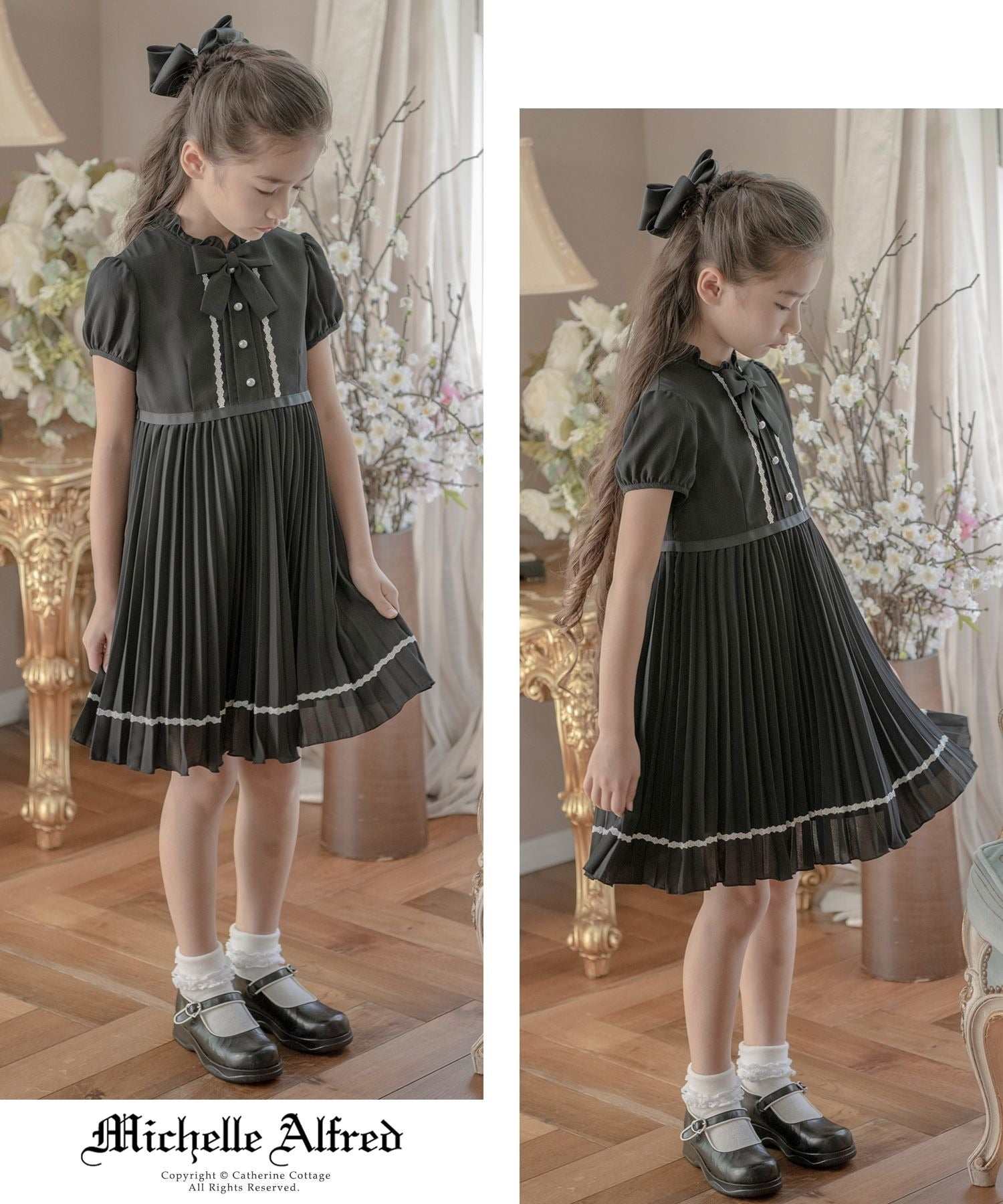 キャサリンコテージ Catherine Cottage クリスタルプリーツフォーマル半袖ワンピース