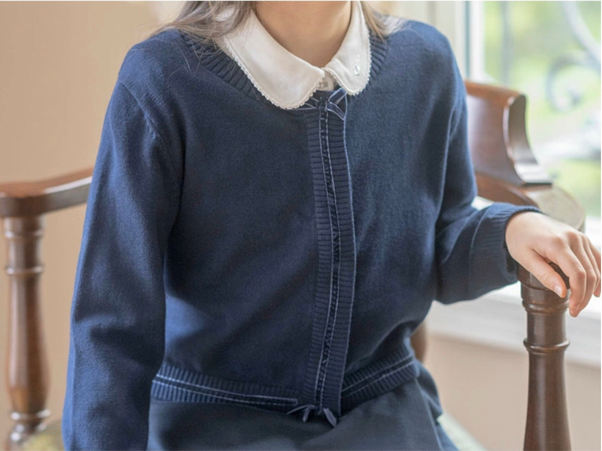 キャサリンコテージ Catherine Cottage 綿100%コンシールボタンカーディガン