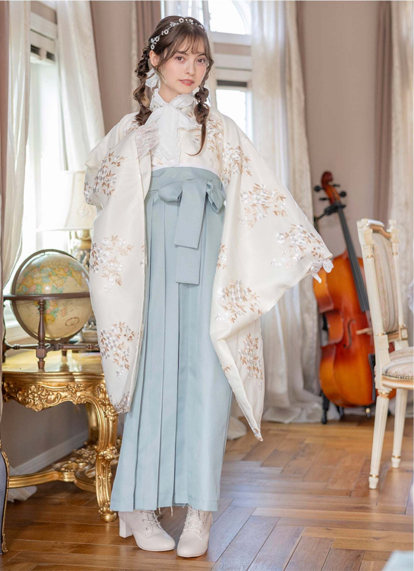 キャサリンコテージ Catherine Cottage 刺繍チュールレース袴一体型着物ワンピース