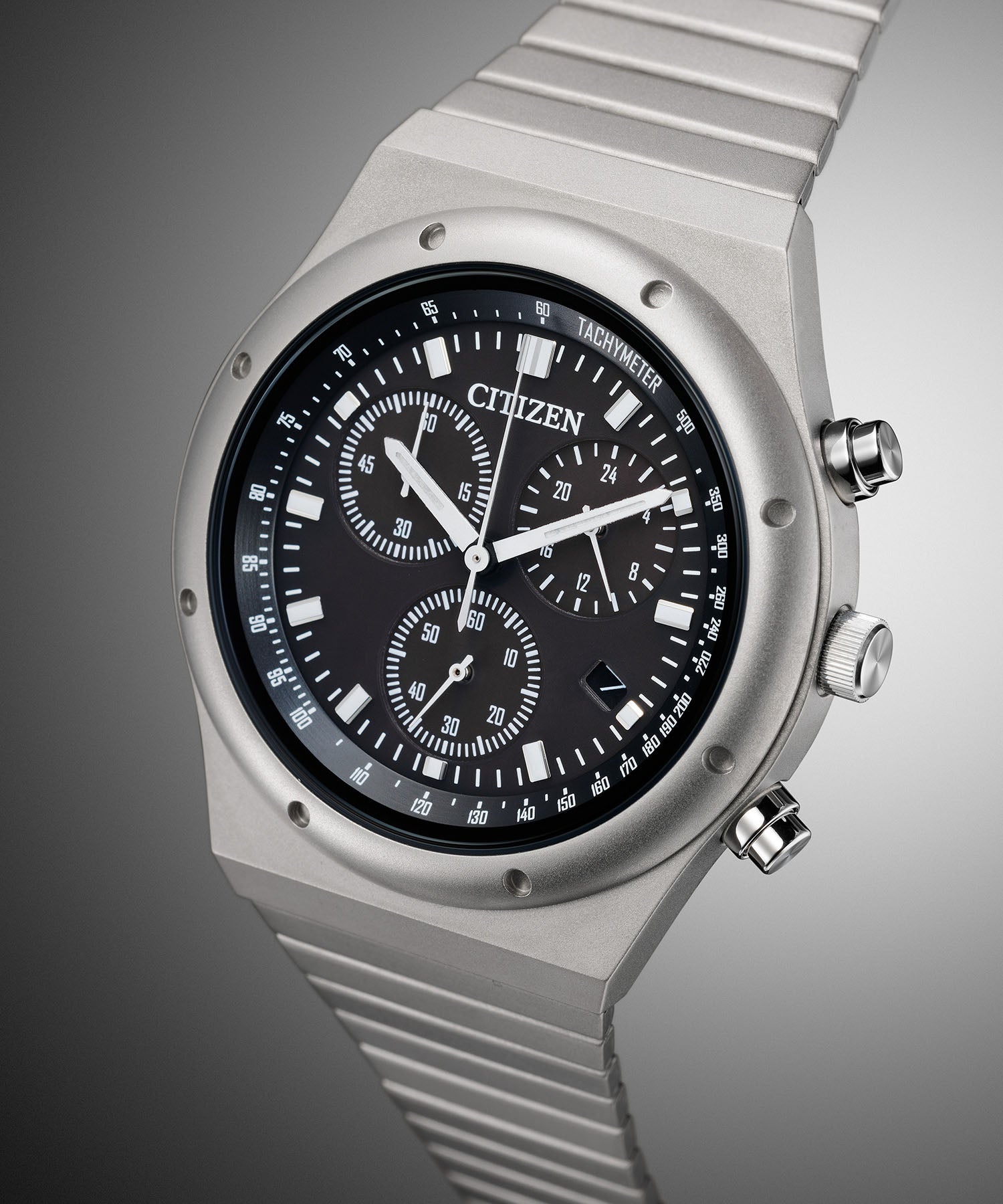 シチズンレコードレーベル CITIZEN COLLECTION RECORD LABEL RECORD LABEL エコ・ドライブ 1984 chronograph 特定店取扱いモデル ブラック