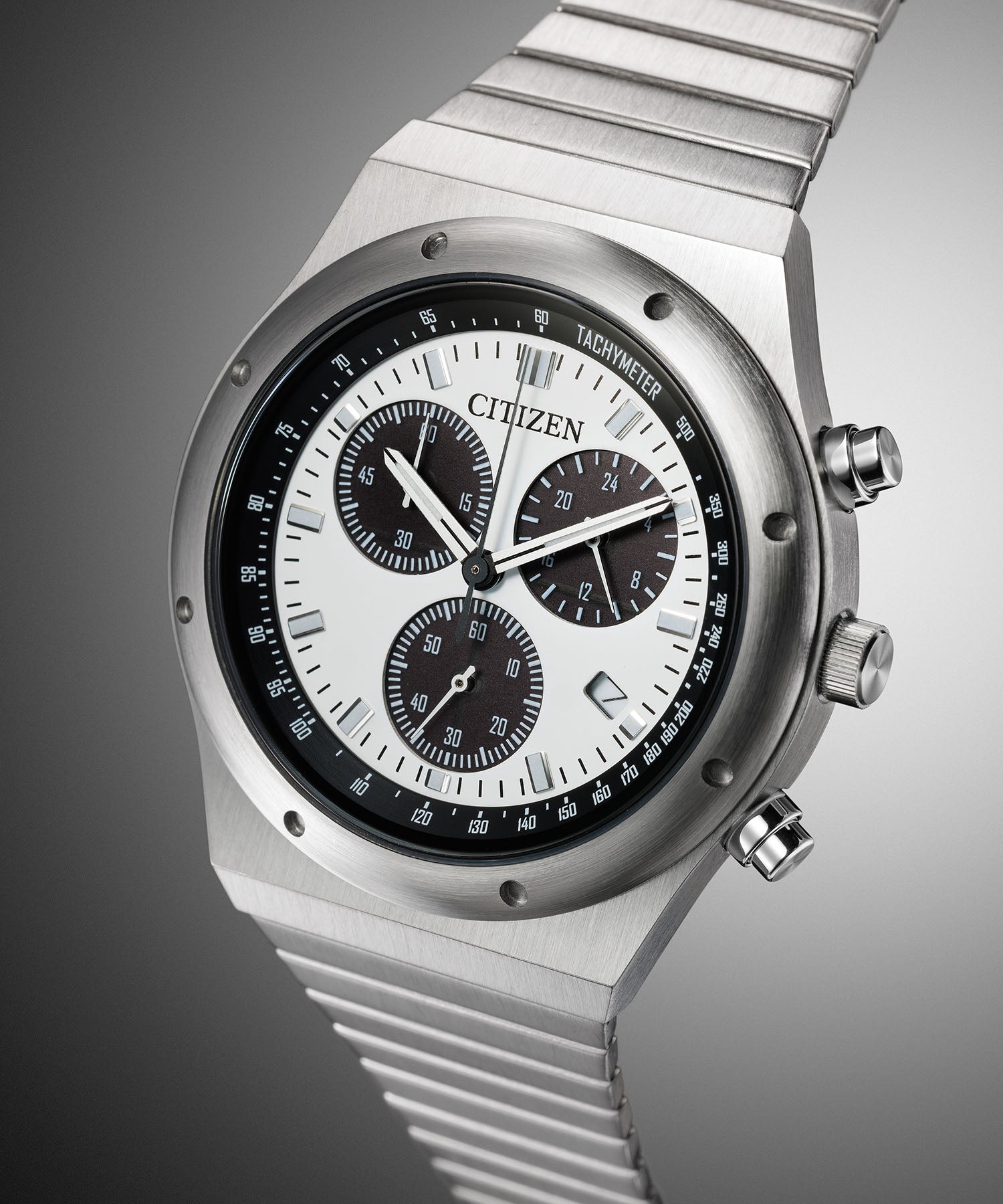 シチズンレコードレーベル CITIZEN COLLECTION RECORD LABEL RECORD LABEL エコ・ドライブ 1984 chronograph 特定店取扱いモデル ホワイト