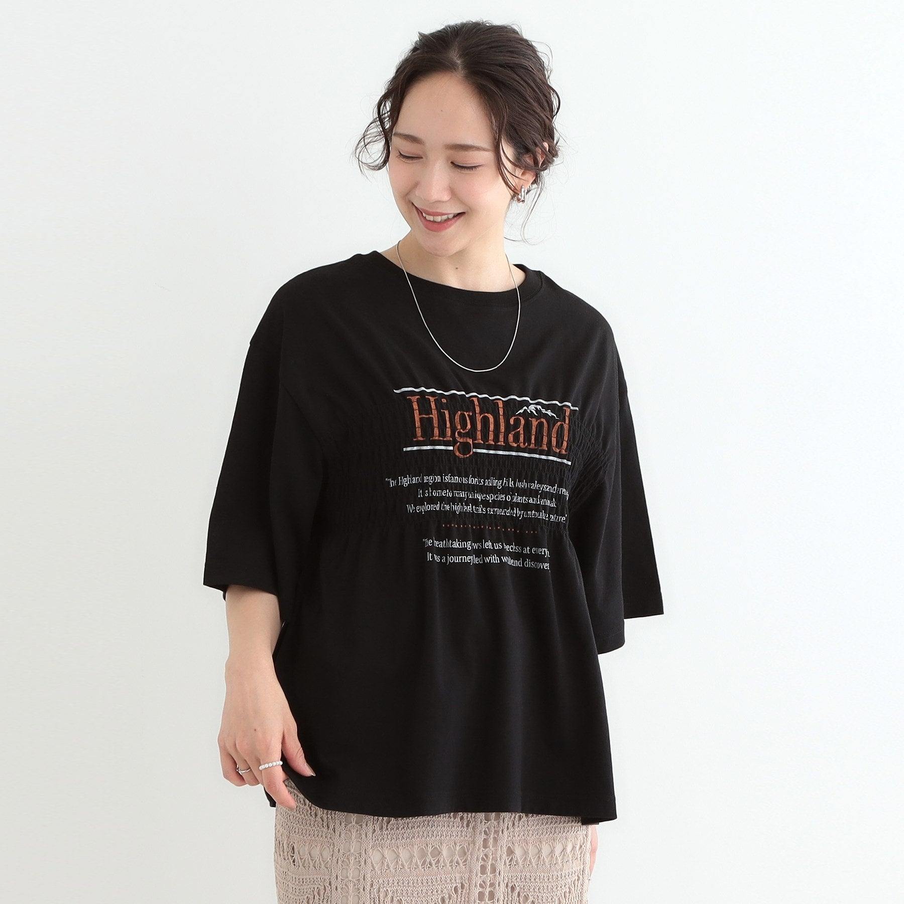 キューティーブロンド Cutie Blonde 胸シャーリング ロゴTシャツ (オリーブグリーン(026)) オリーブグリーン(026)