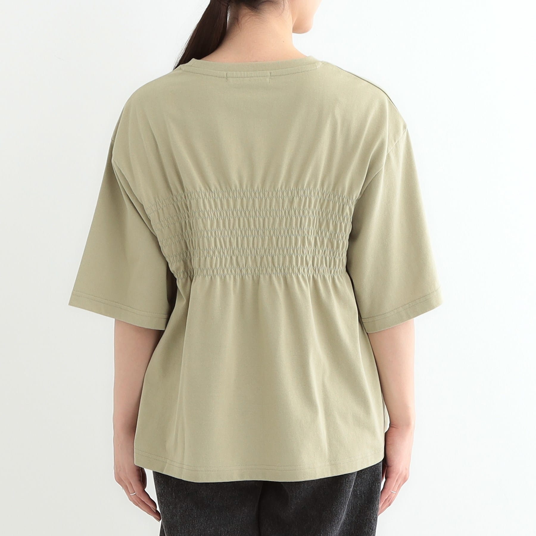 キューティーブロンド Cutie Blonde 胸シャーリング ロゴTシャツ (オリーブグリーン(026)) オリーブグリーン(026)